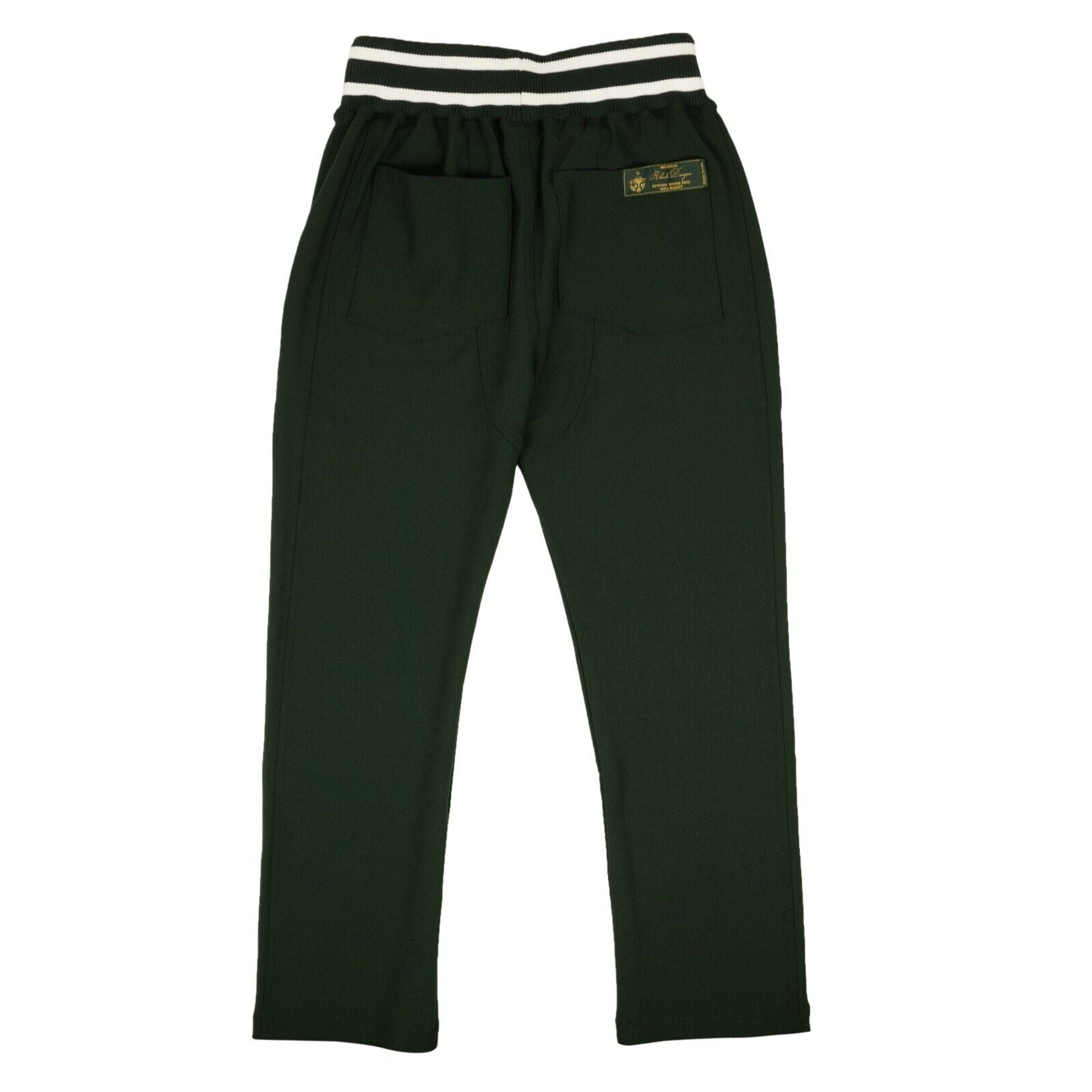 Alternate View 2 of Forest Green Polyester Tracksuit Ribbed Pants