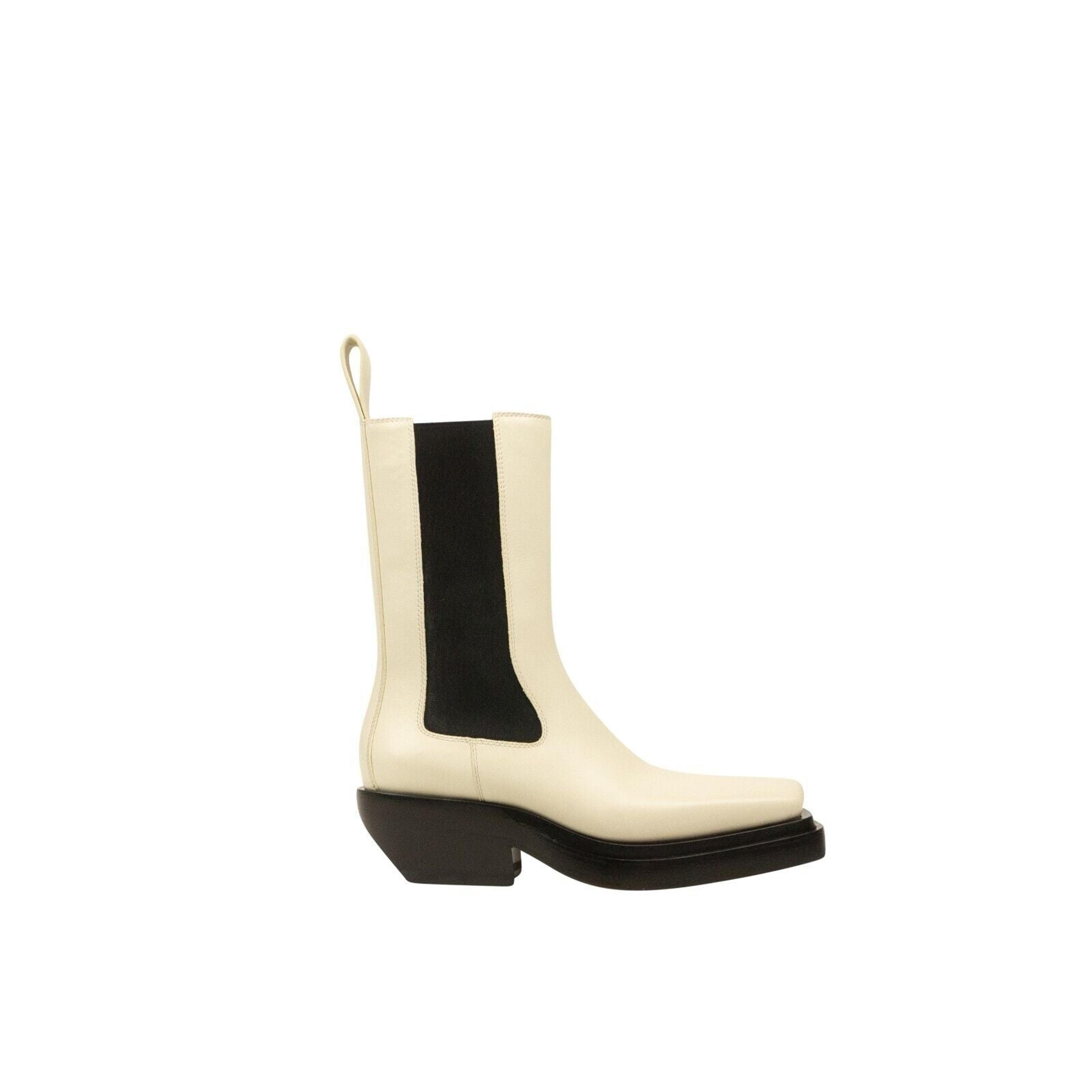 Ivory Lean Heeled Chelsea Boots
