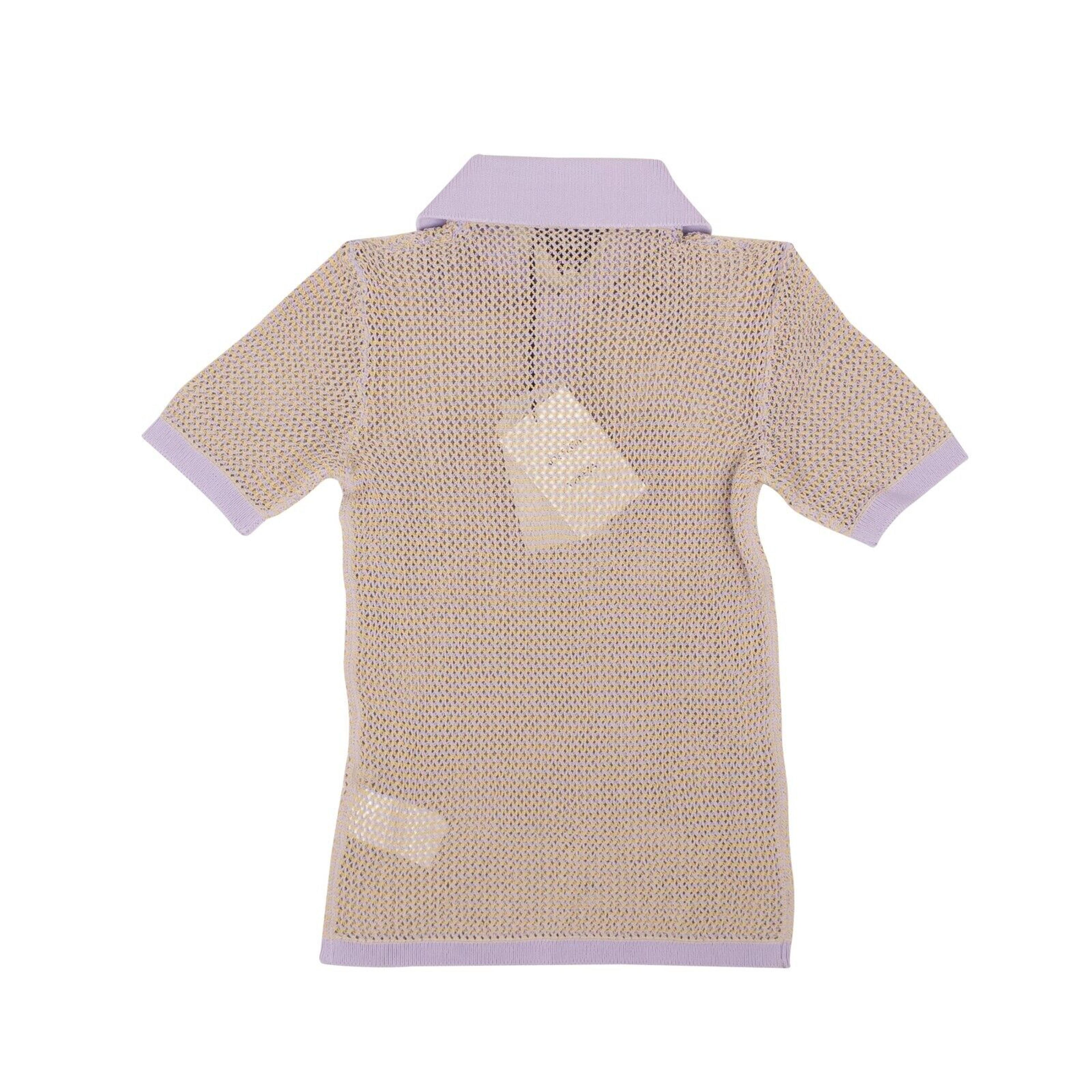 Alternate View 2 of Lavender Fishnet Short Sleeve Polo Shirt