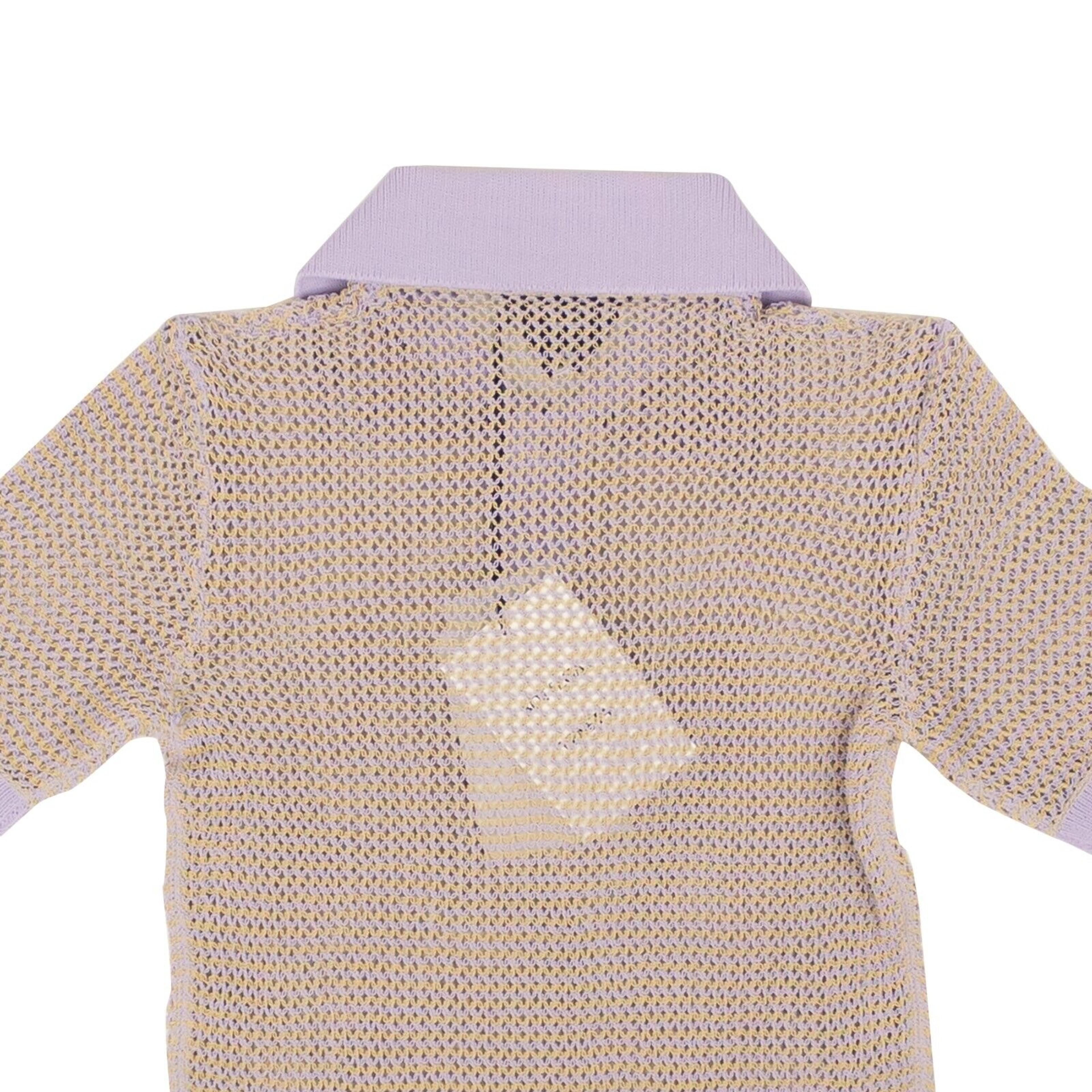 Alternate View 3 of Lavender Fishnet Short Sleeve Polo Shirt