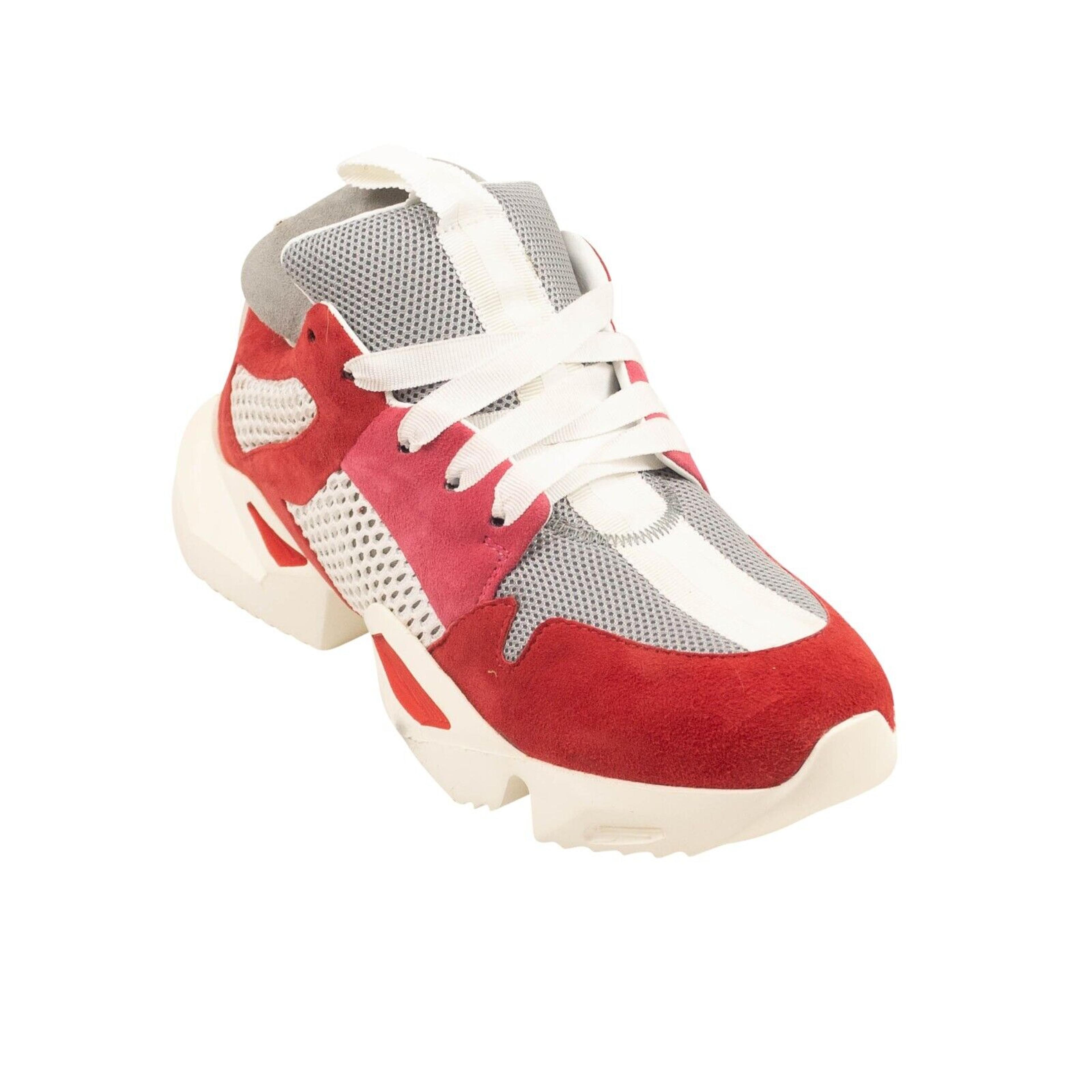 Alternate View 2 of Unravel Project Mesh Suede Sneakers - Red/Pink/Gray