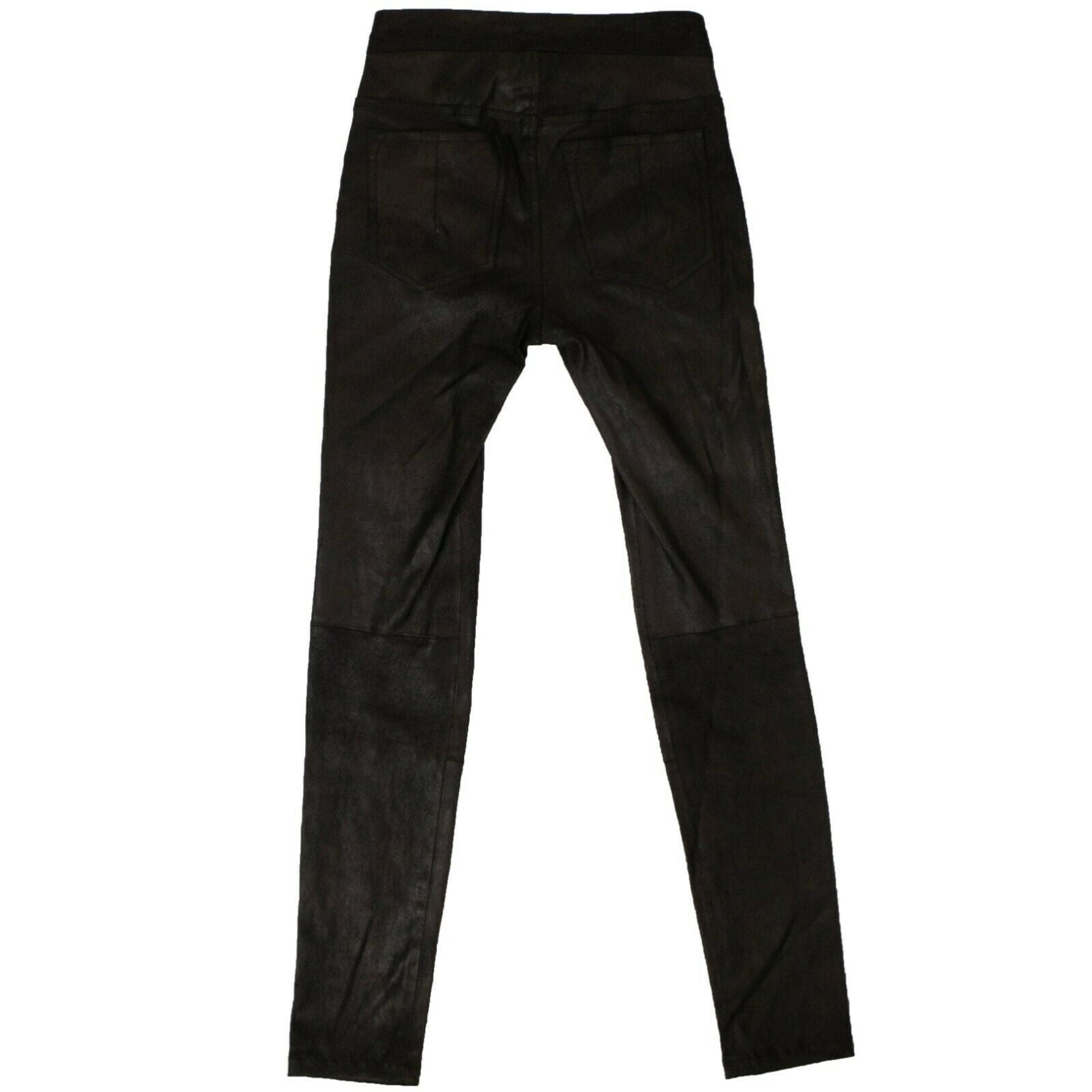Alternate View 1 of Unravel Project Leather Slim Biker Pants - Black