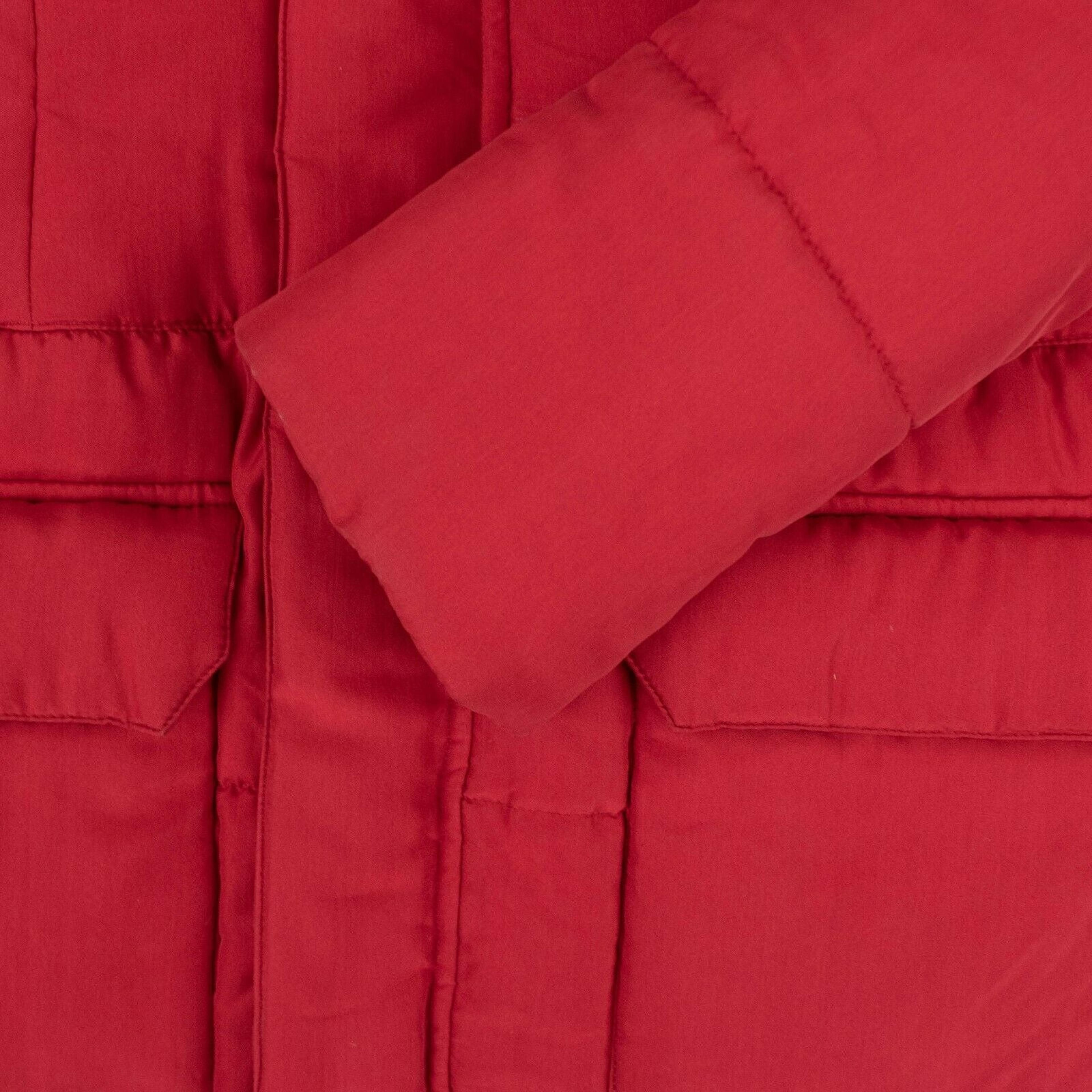 Alternate View 4 of Red Drawstring Waist Puffer Jacket
