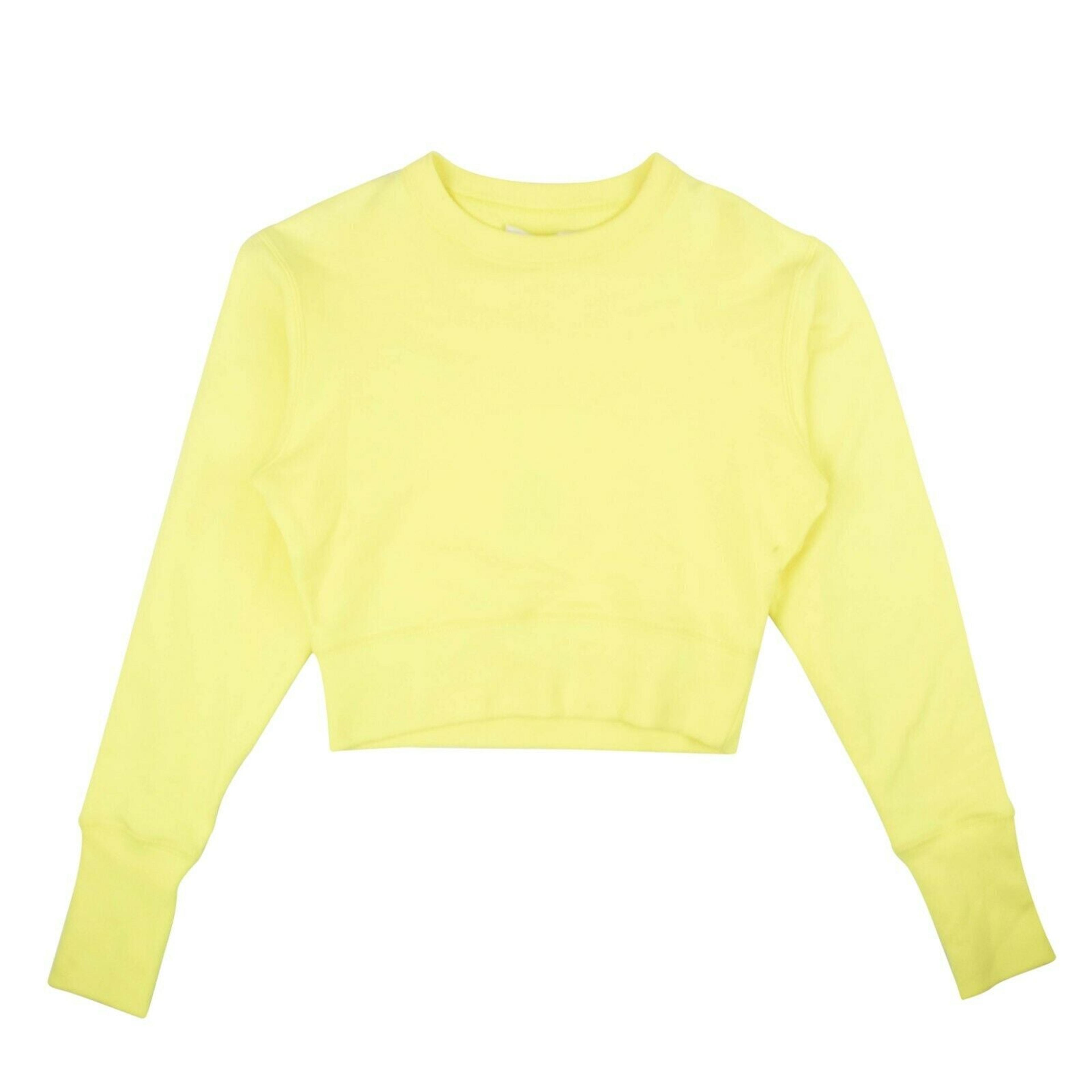 Neon Yellow Cropped Crewneck Sweatshirt