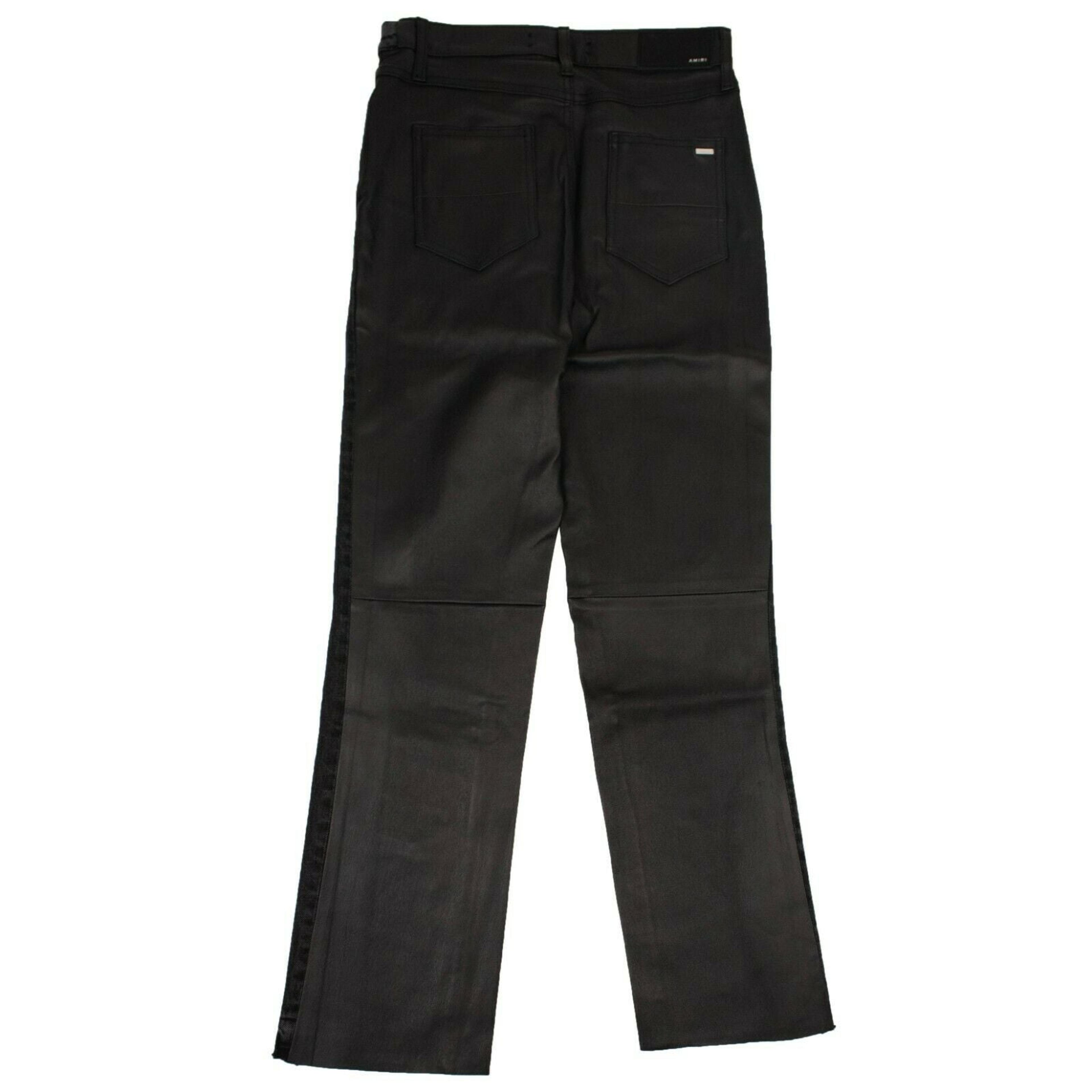 Alternate View 4 of Women's Black Leather Hybrid Cropped Jeans