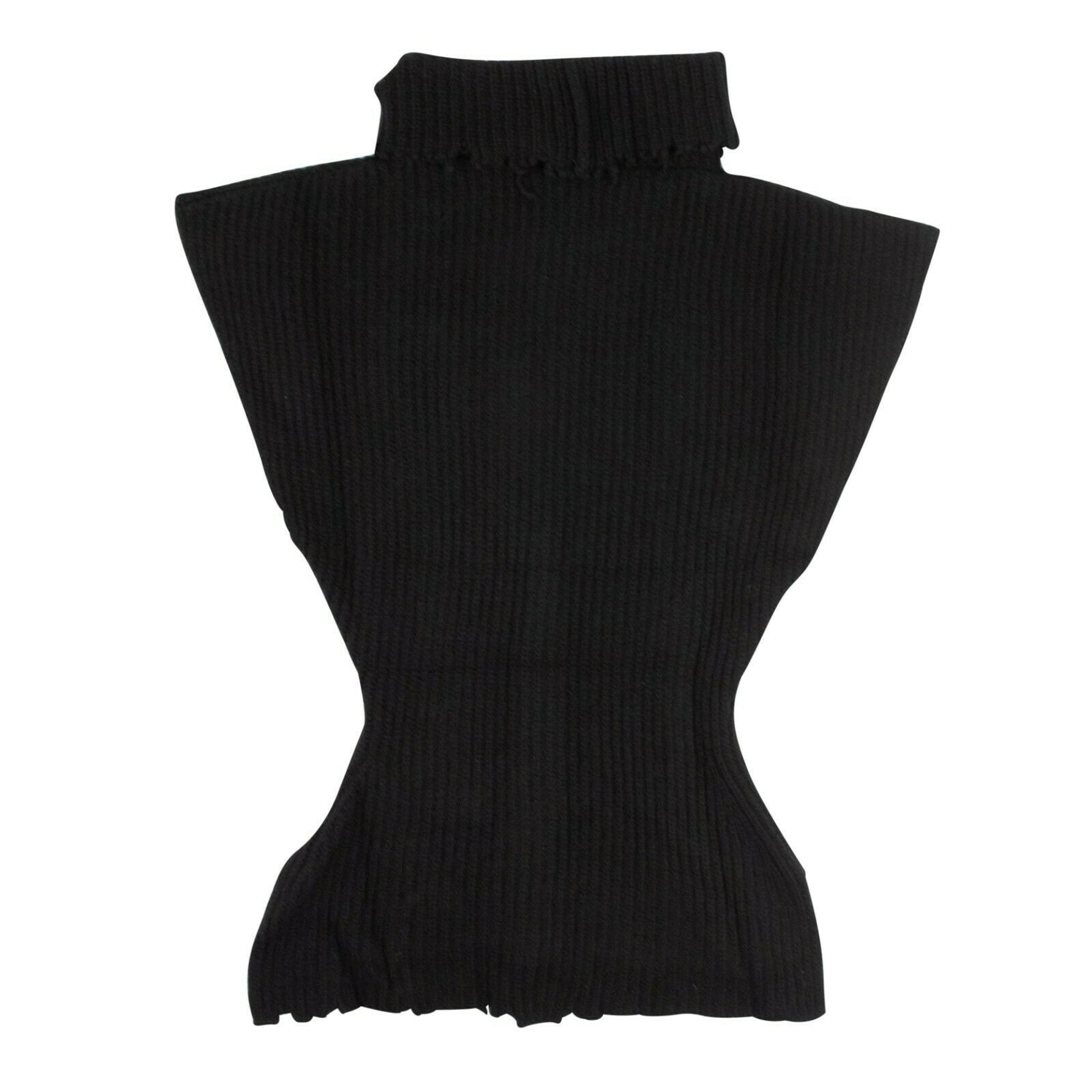 Alternate View 1 of Women's Black Wool Roll Neck Asymmetric Sweater