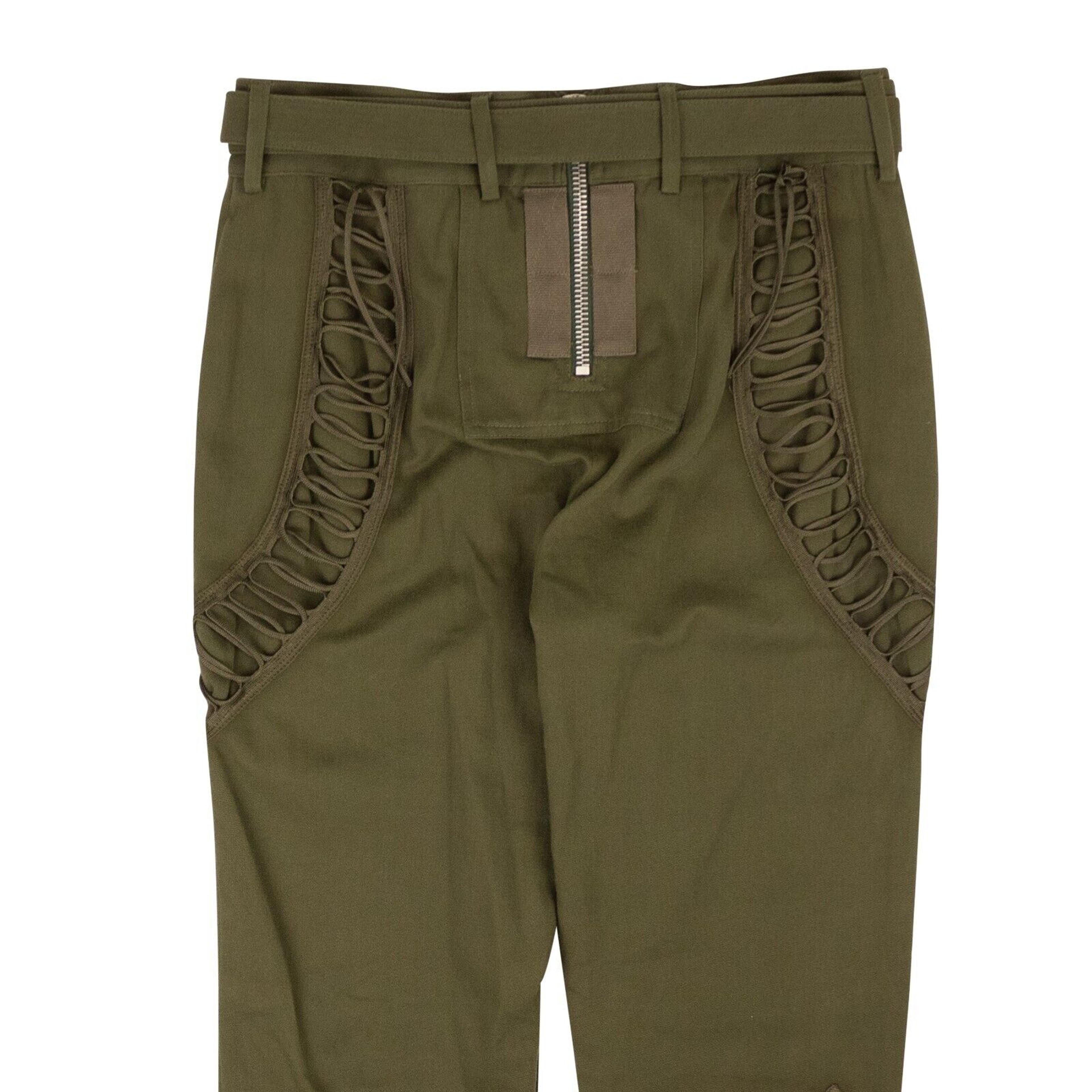 Alternate View 4 of Women's Green Lace-Up Military Pants