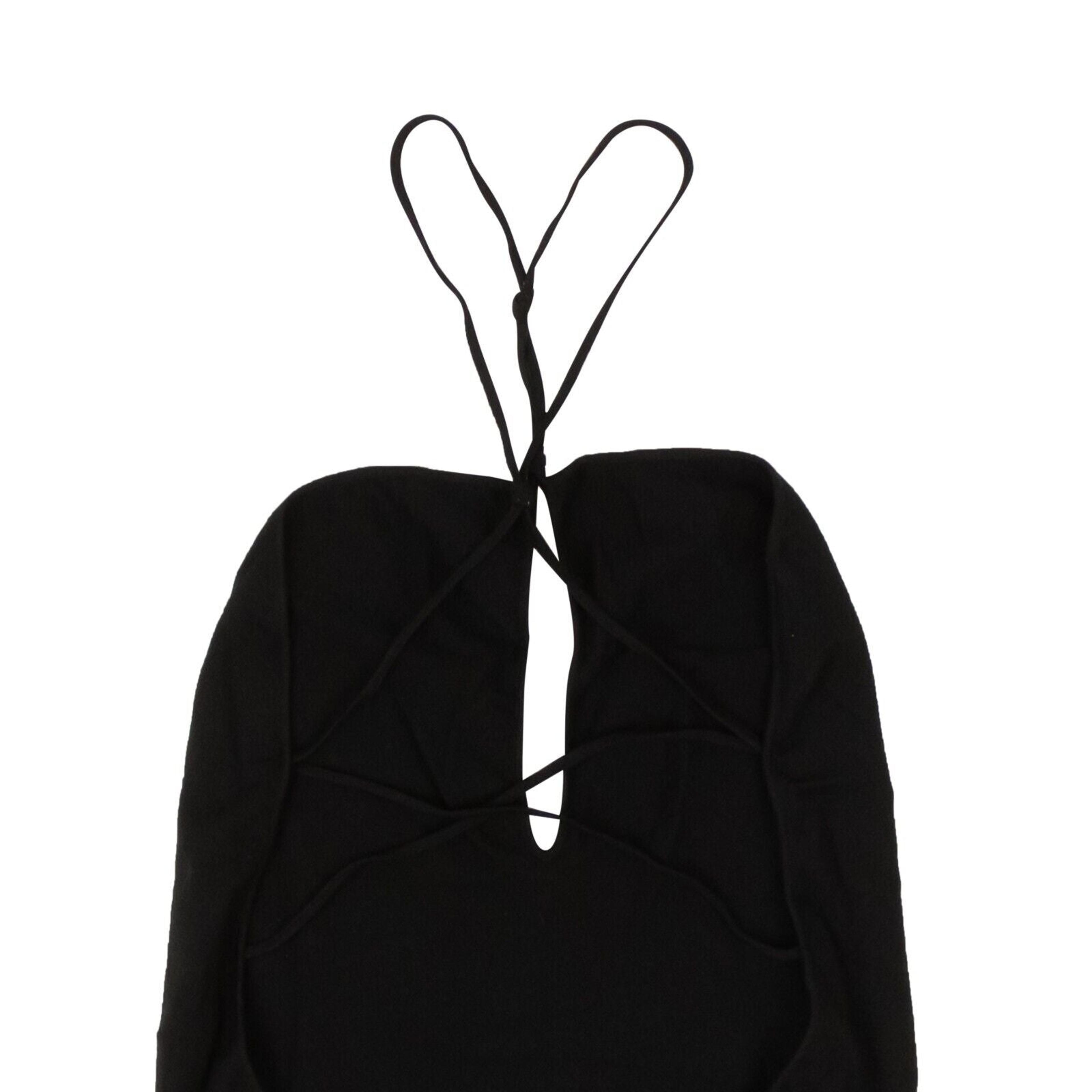 Alternate View 4 of Black Knit V-Neck Bodysuit Swimsuit