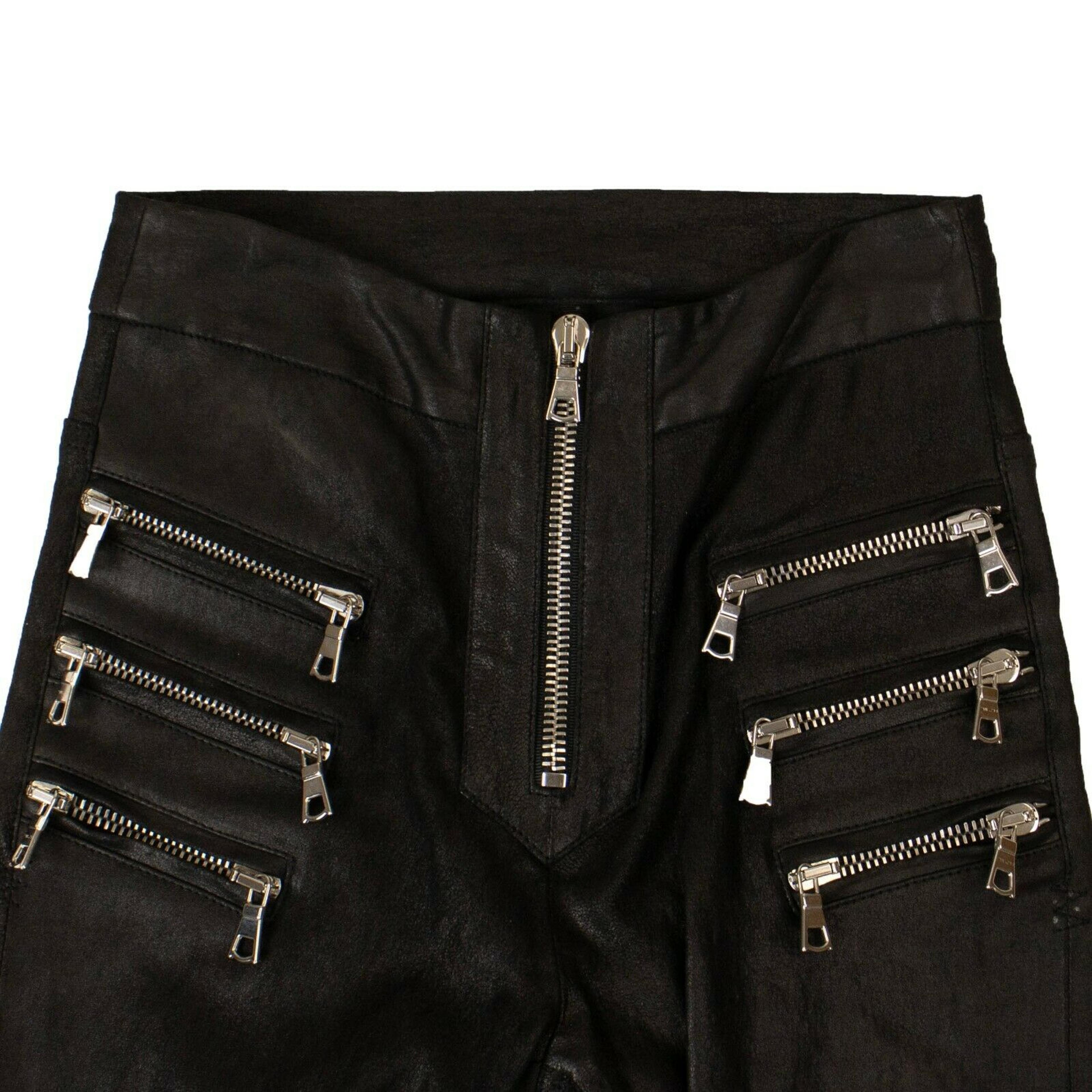 Alternate View 2 of Unravel Project Leather Slim Biker Pants - Black