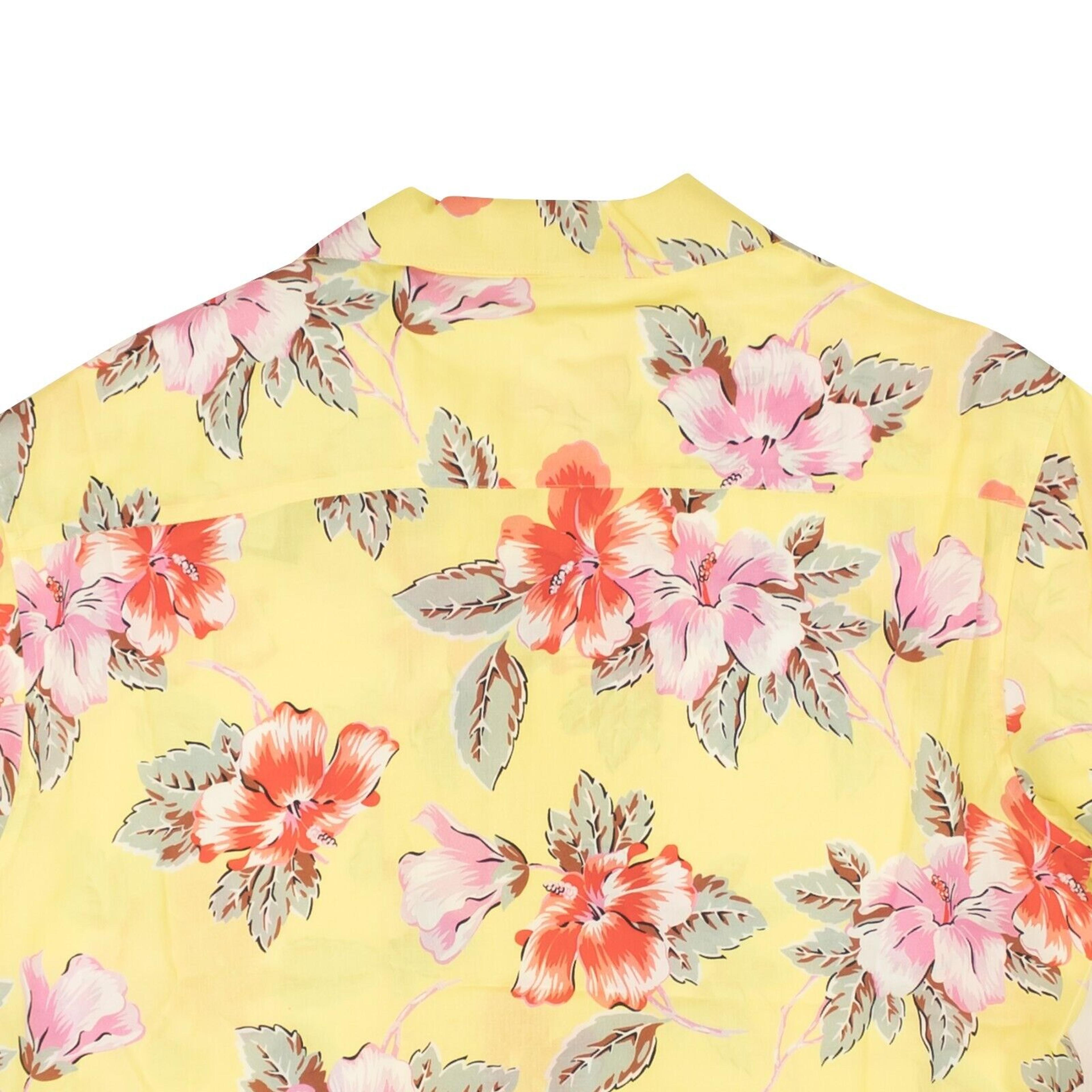 Alternate View 4 of Yellow Hibiscus Print Button Down Bowling Shirt