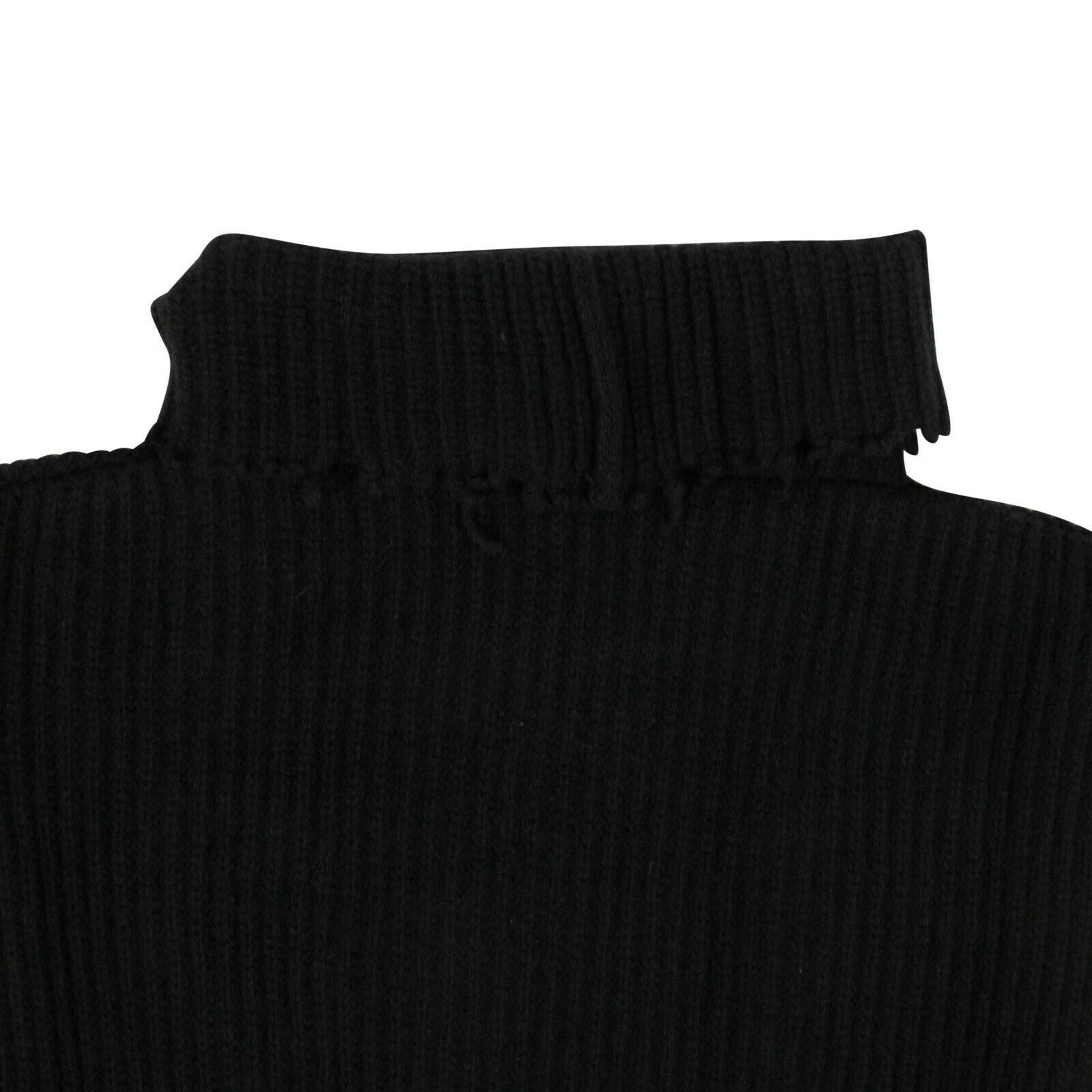 Alternate View 3 of Women's Black Wool Roll Neck Asymmetric Sweater