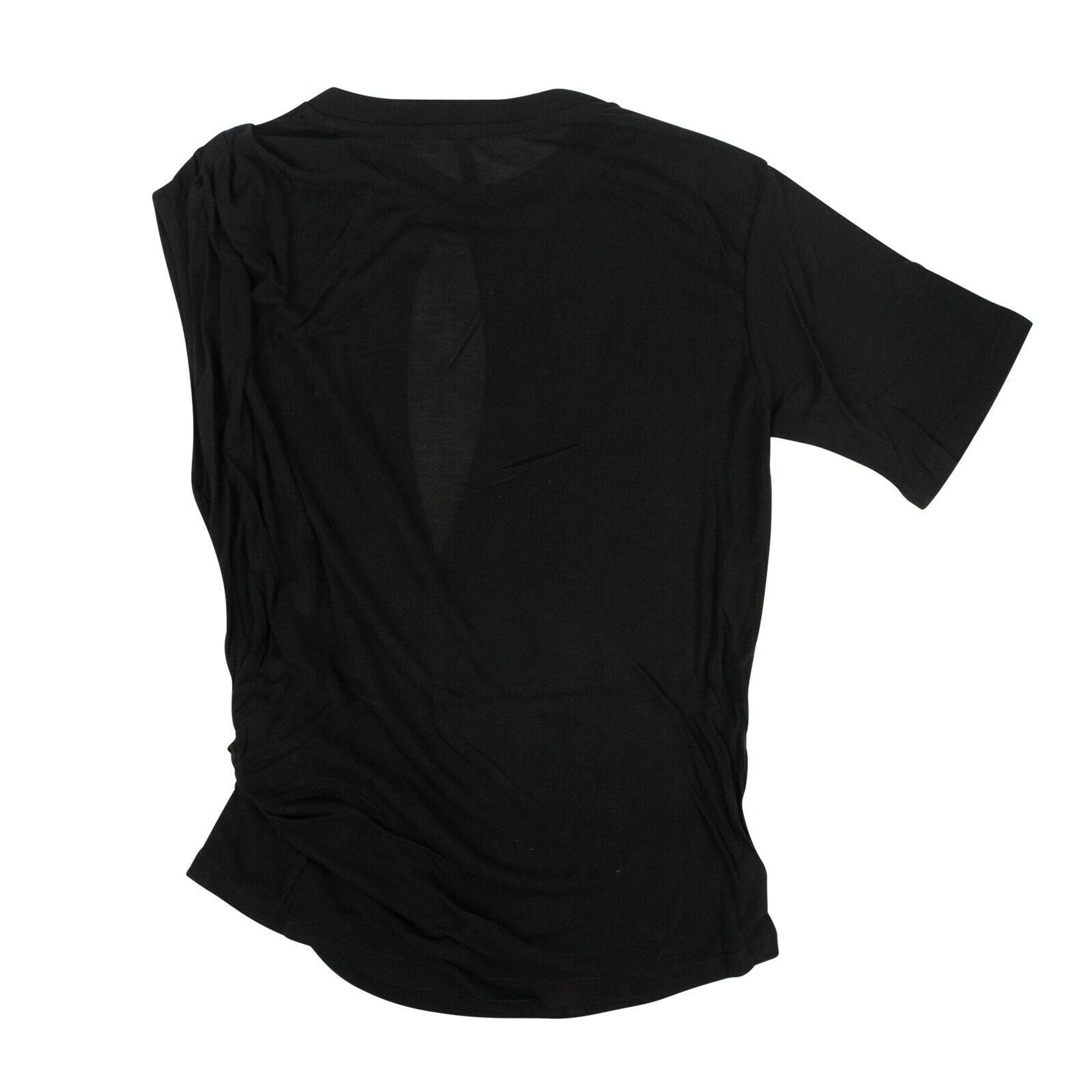 Alternate View 1 of Unravel Project Silk Draped T-Shirt - Black