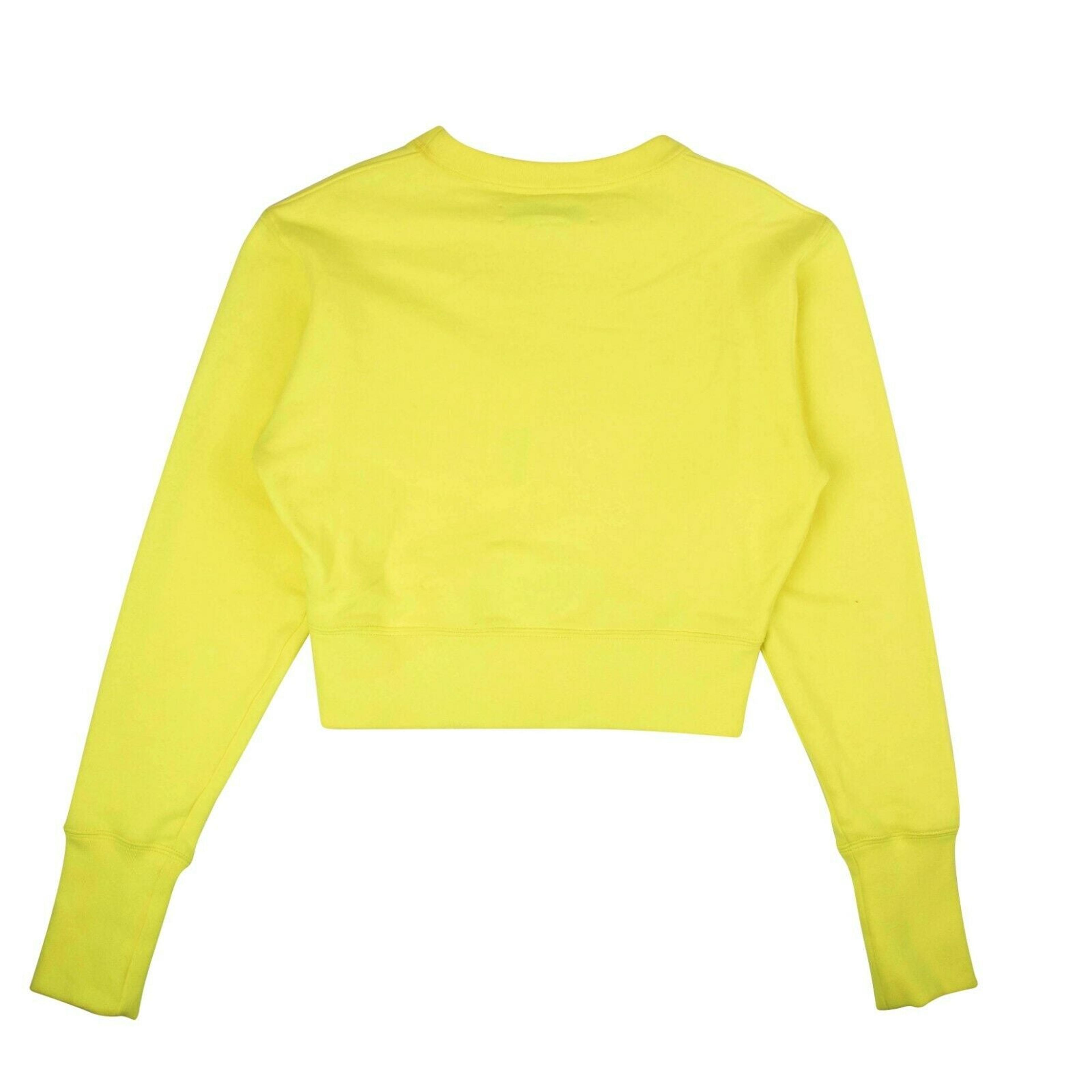 Alternate View 1 of Neon Yellow Cropped Crewneck Sweatshirt