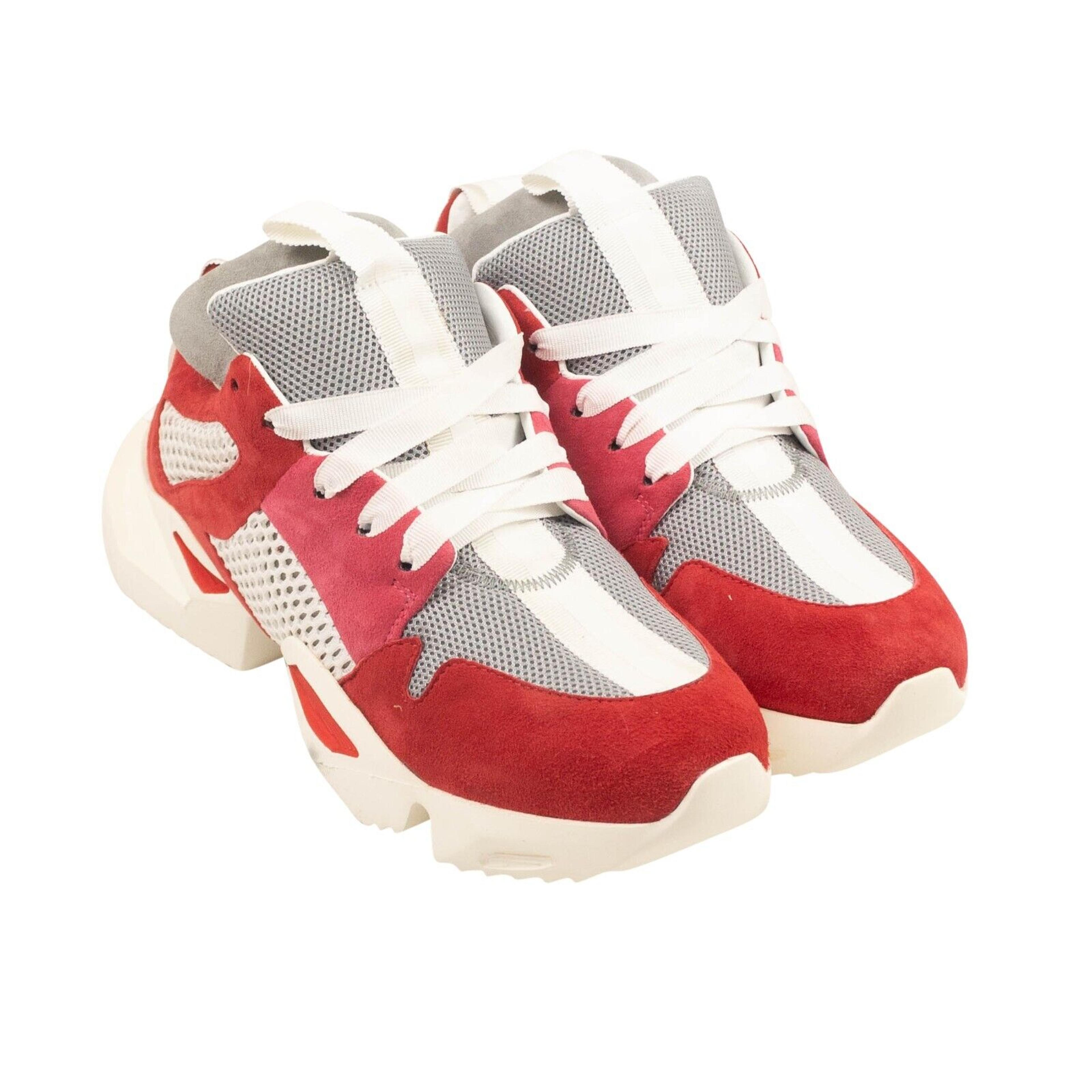 Alternate View 3 of Unravel Project Mesh Suede Sneakers - Red/Pink/Gray