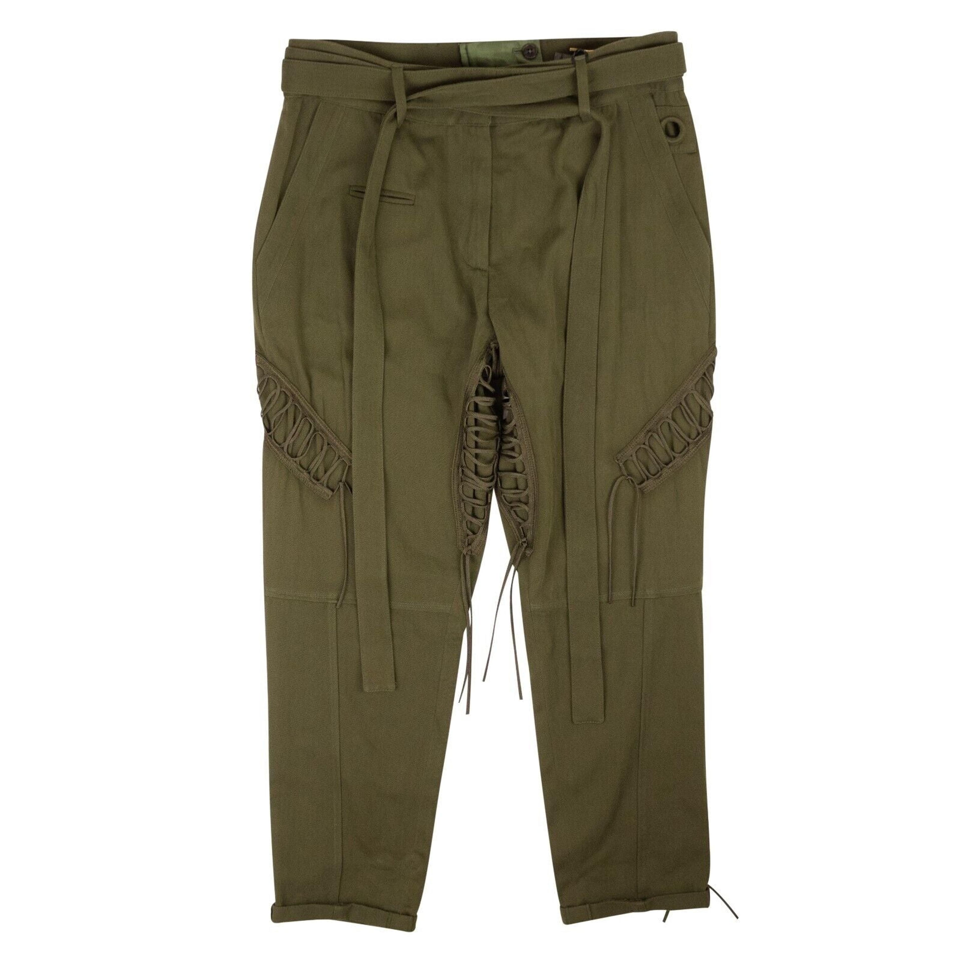 Alternate View 1 of Women's Green Lace-Up Military Pants