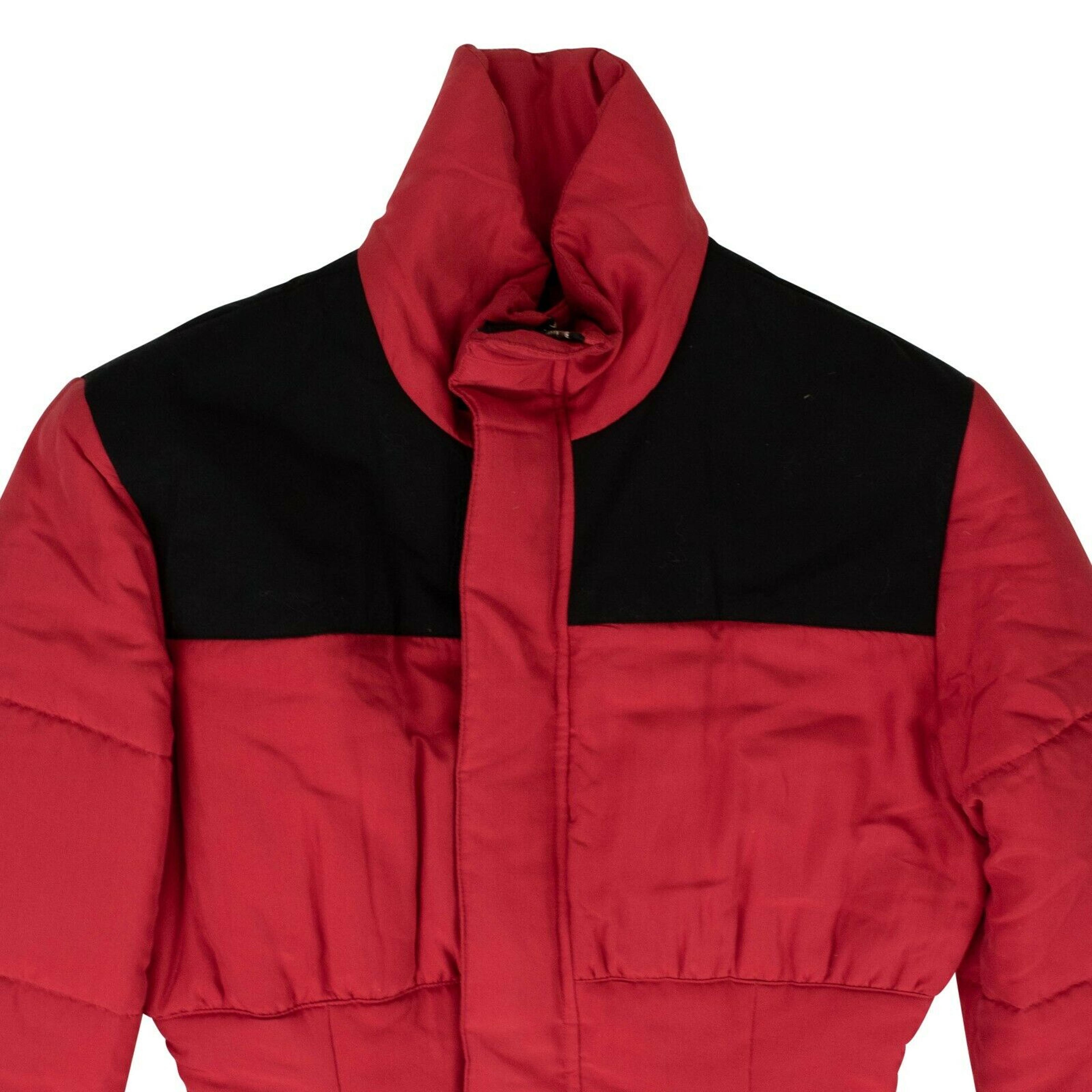 Alternate View 2 of Red Drawstring Waist Puffer Jacket