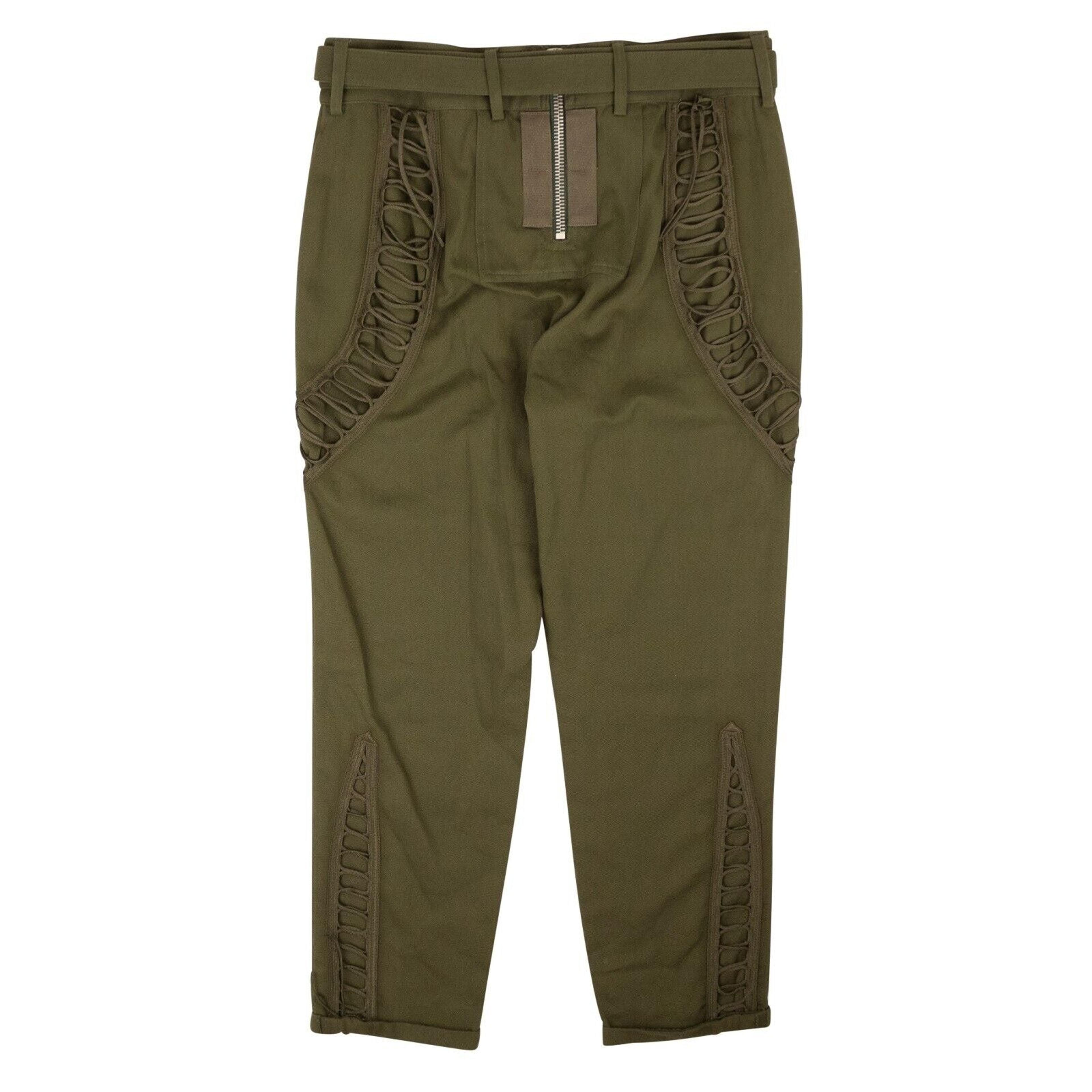 Alternate View 3 of Women's Green Lace-Up Military Pants