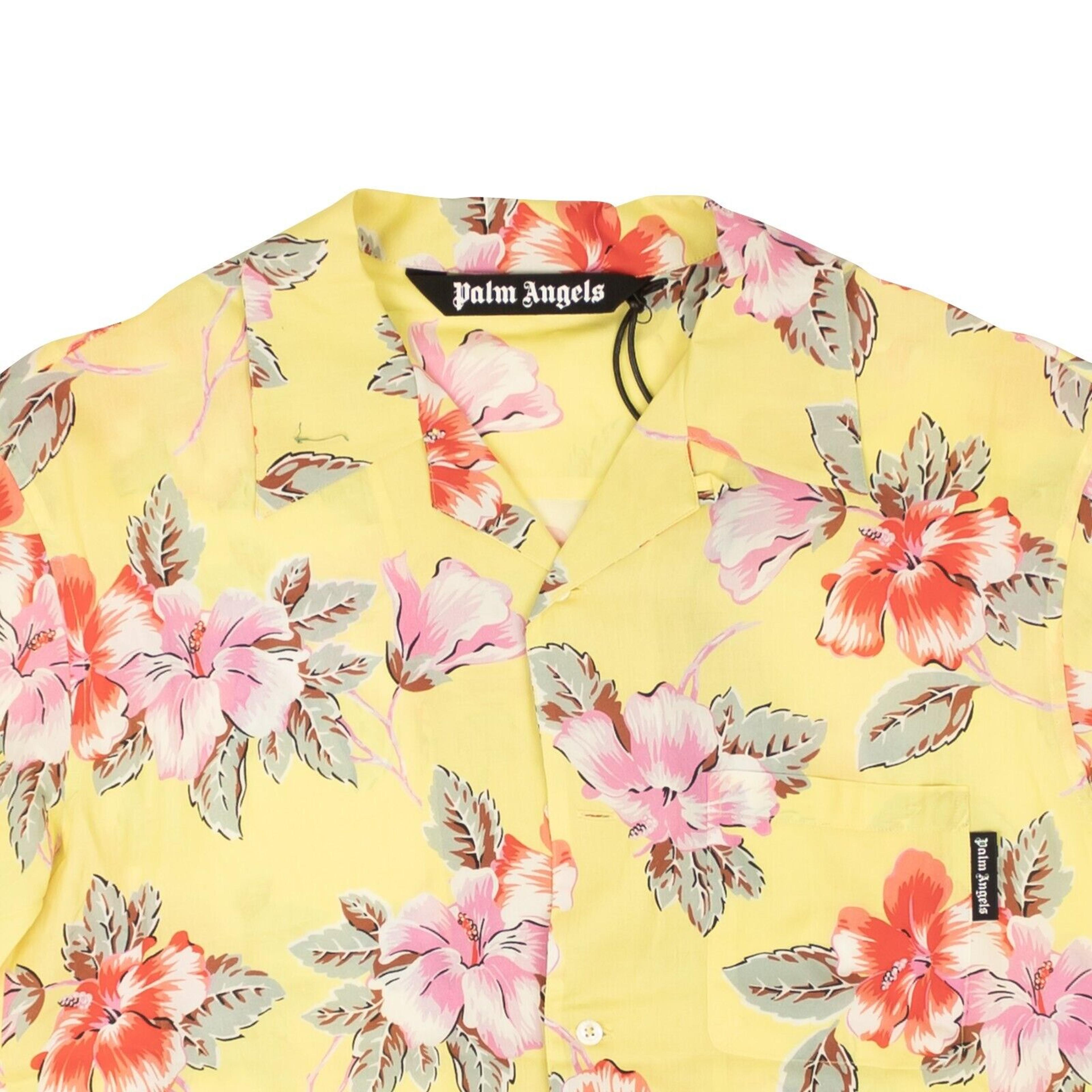 Alternate View 2 of Yellow Hibiscus Print Button Down Bowling Shirt