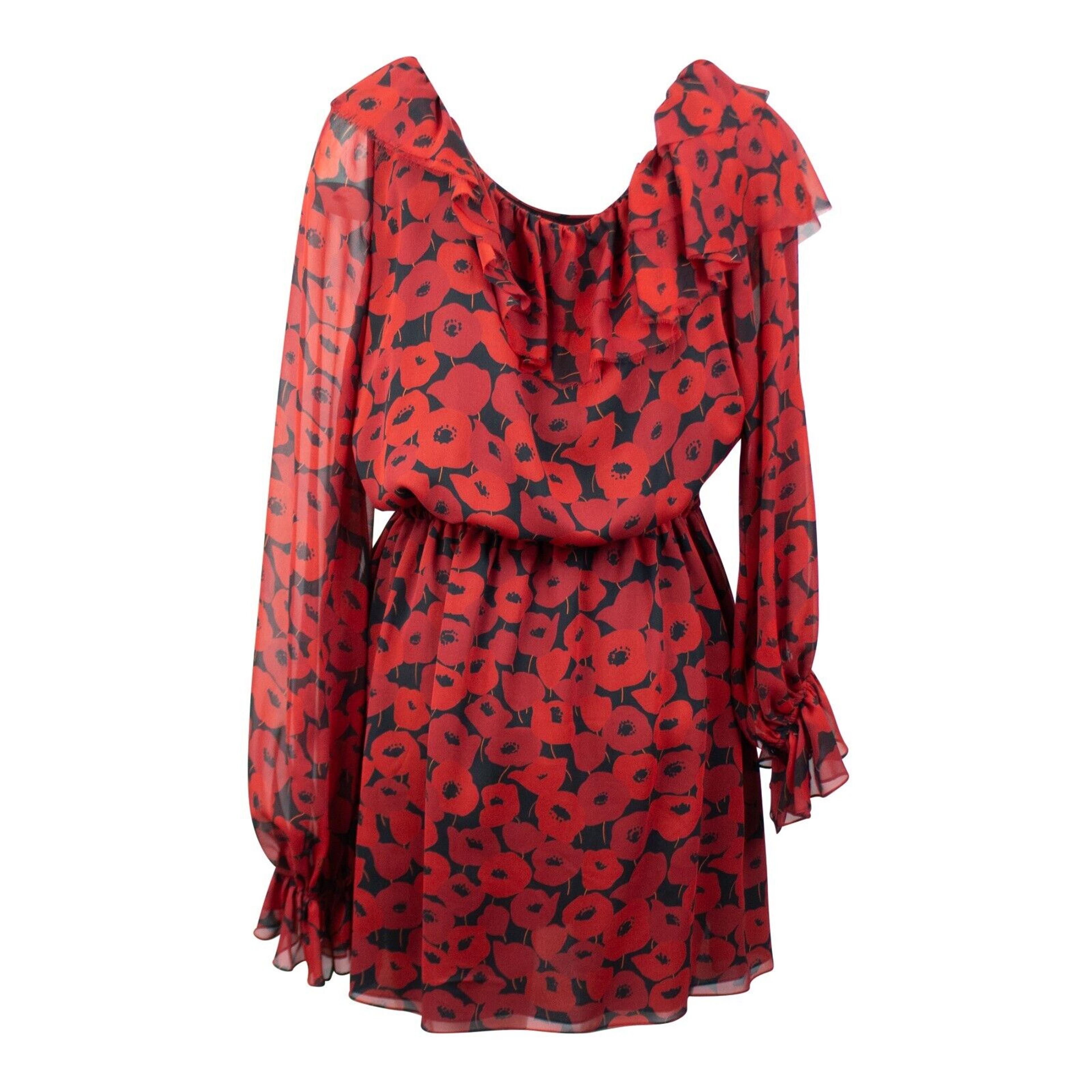 Alternate View 4 of Women's Red Off The Shoulder Floral Dress