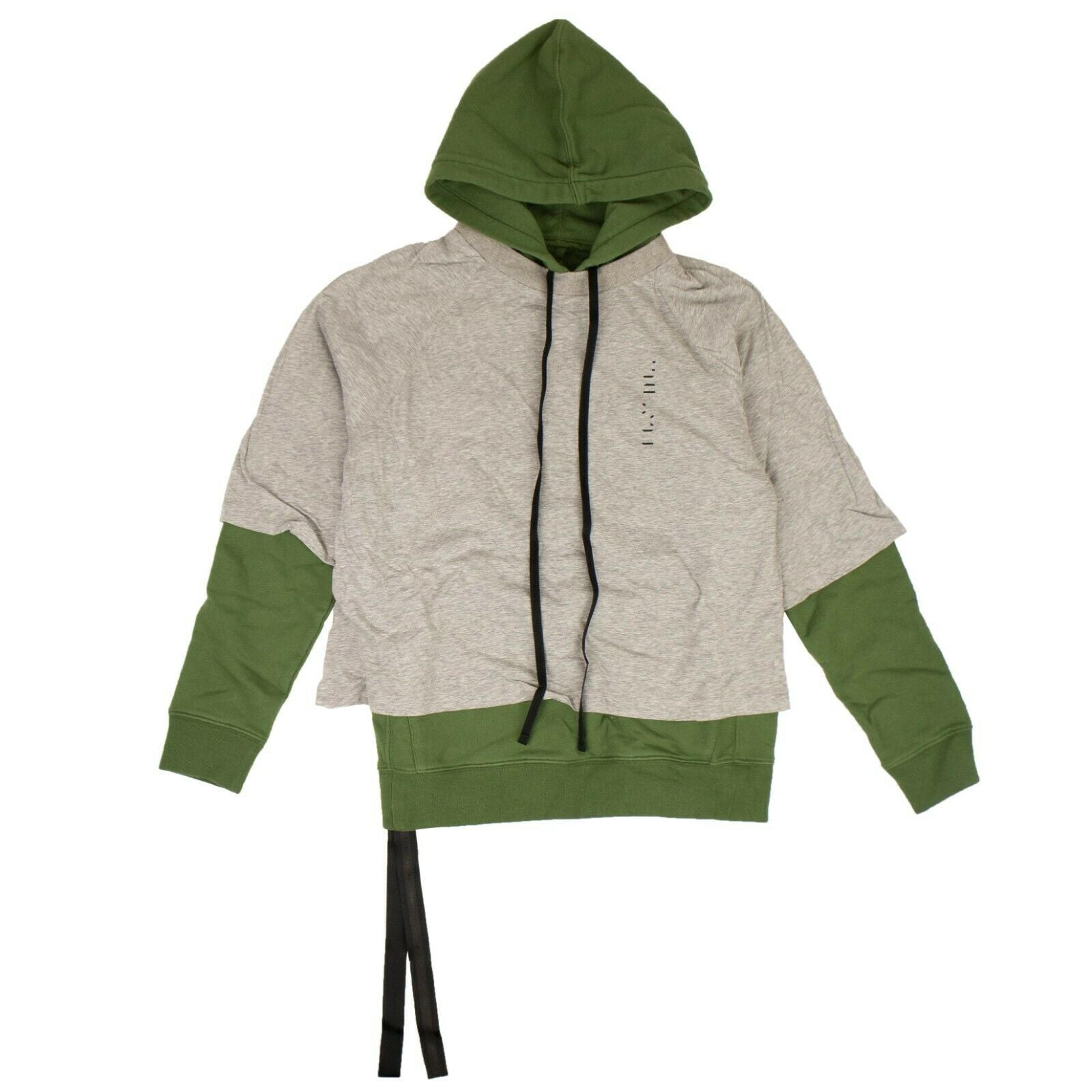 Green And Gray Layered Hoodie