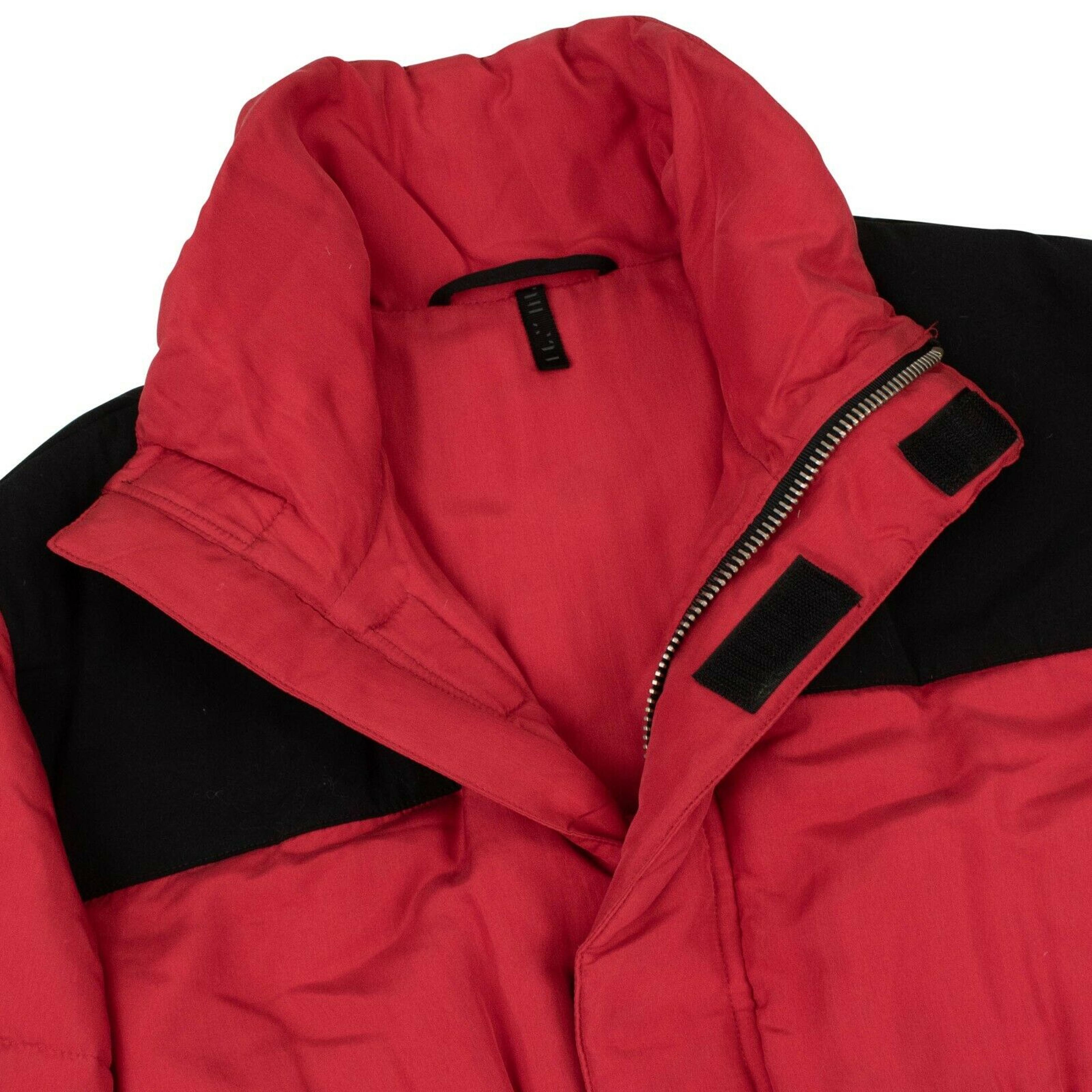 Alternate View 3 of Red Drawstring Waist Puffer Jacket