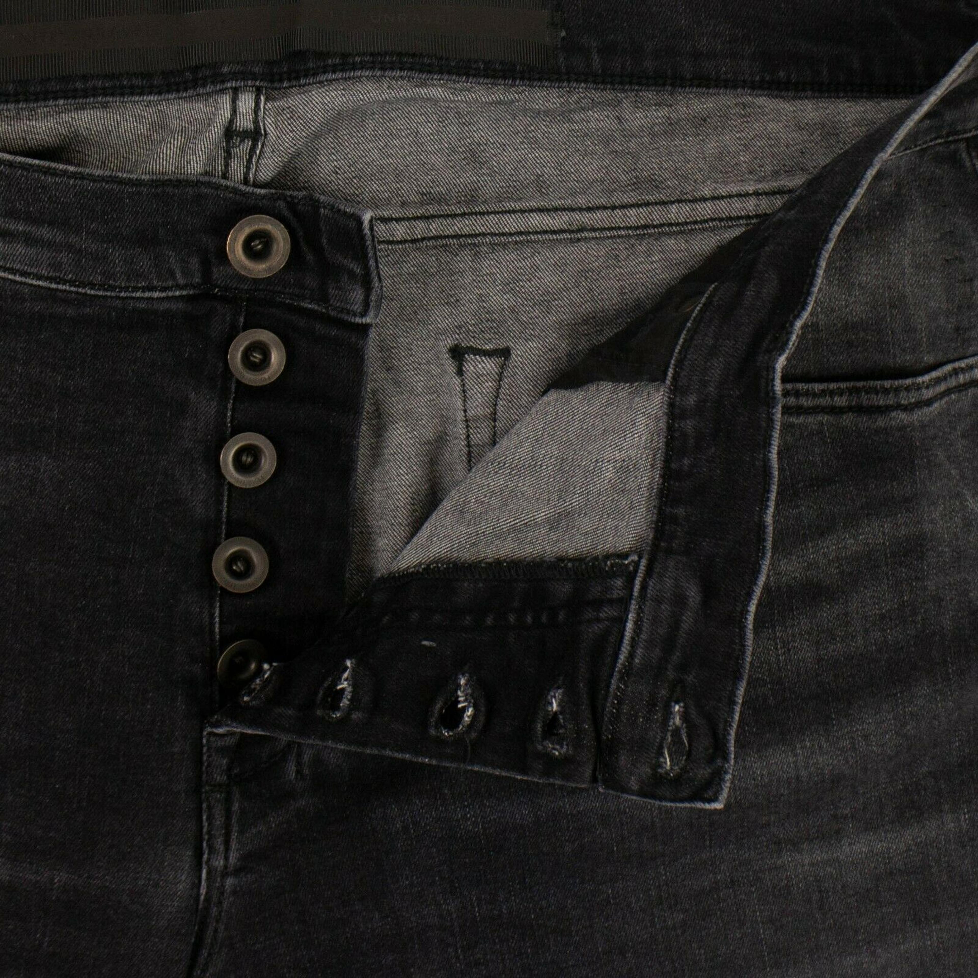Alternate View 4 of Men's Black Distressed Slim Fit Jeans