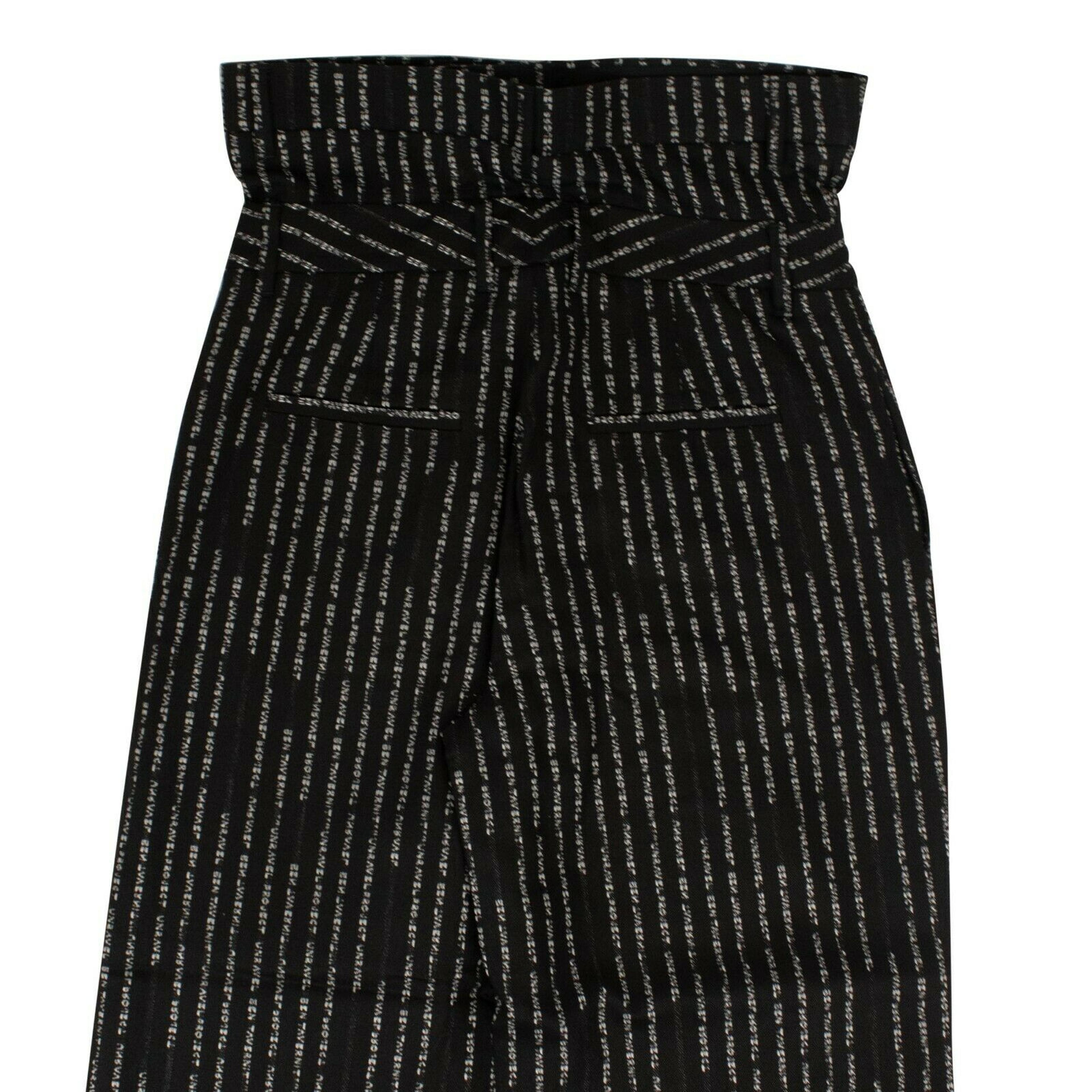 Alternate View 3 of Unravel Project Striped Wide Leg Pants - Black