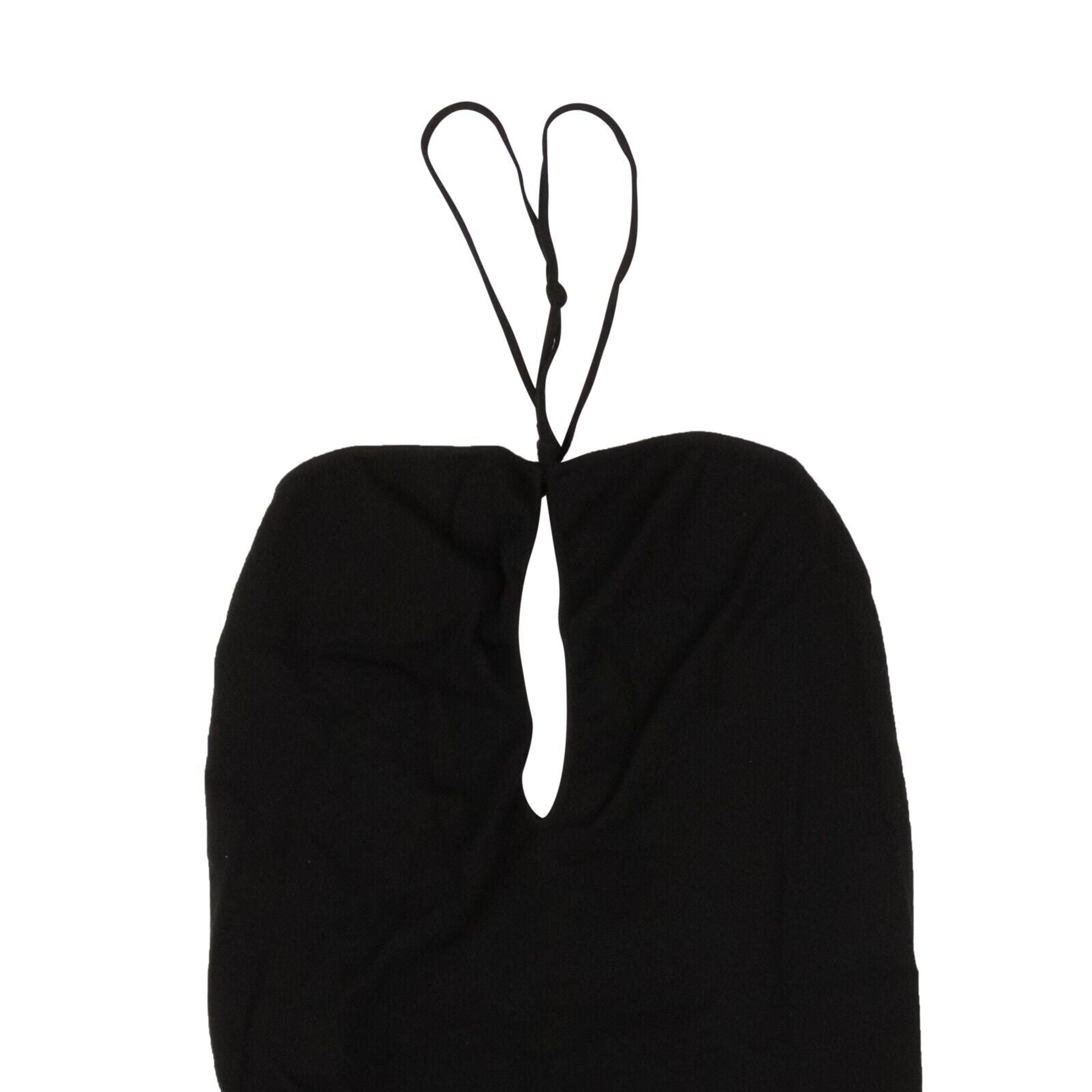 Alternate View 2 of Black Knit V-Neck Bodysuit Swimsuit
