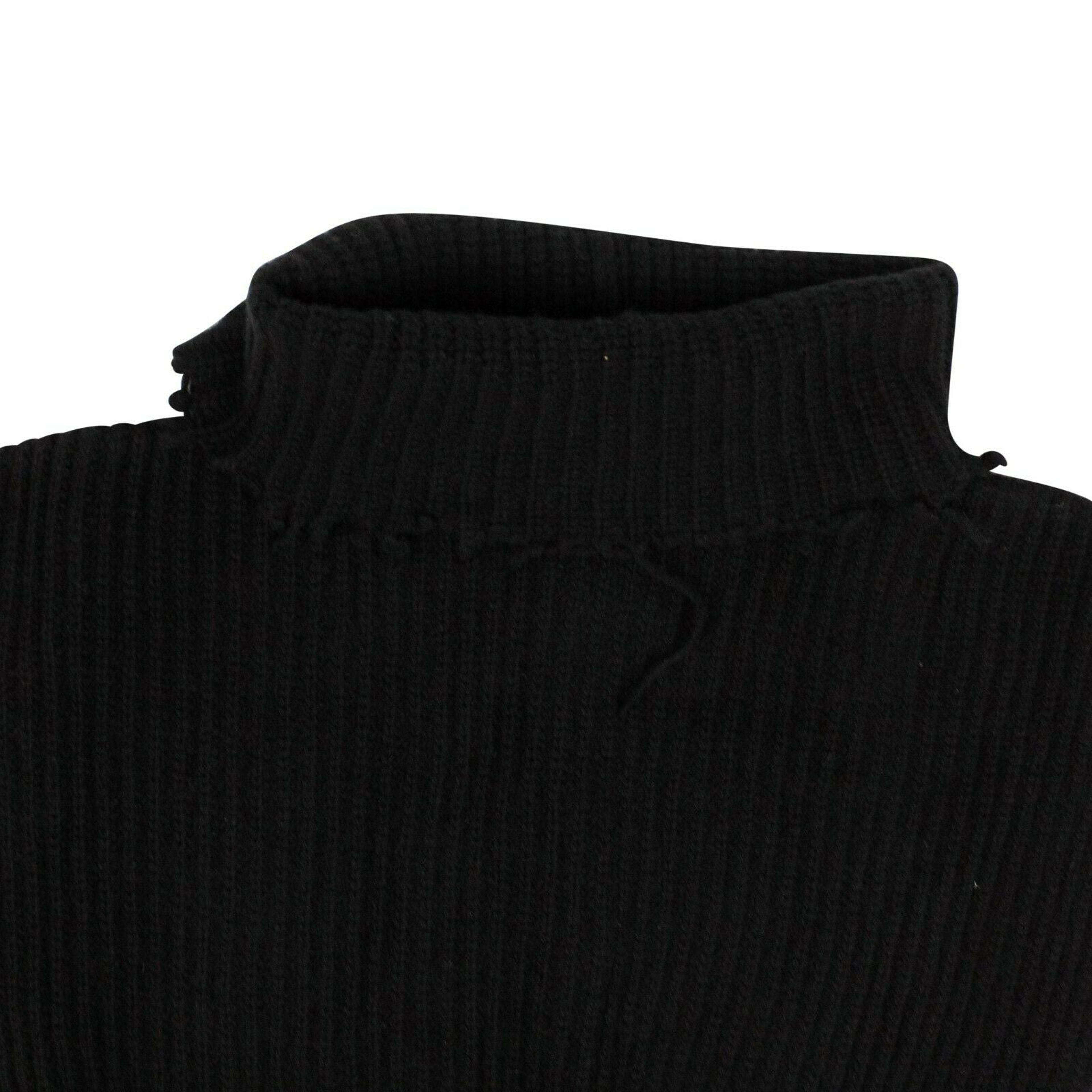 Alternate View 2 of Women's Black Wool Roll Neck Asymmetric Sweater