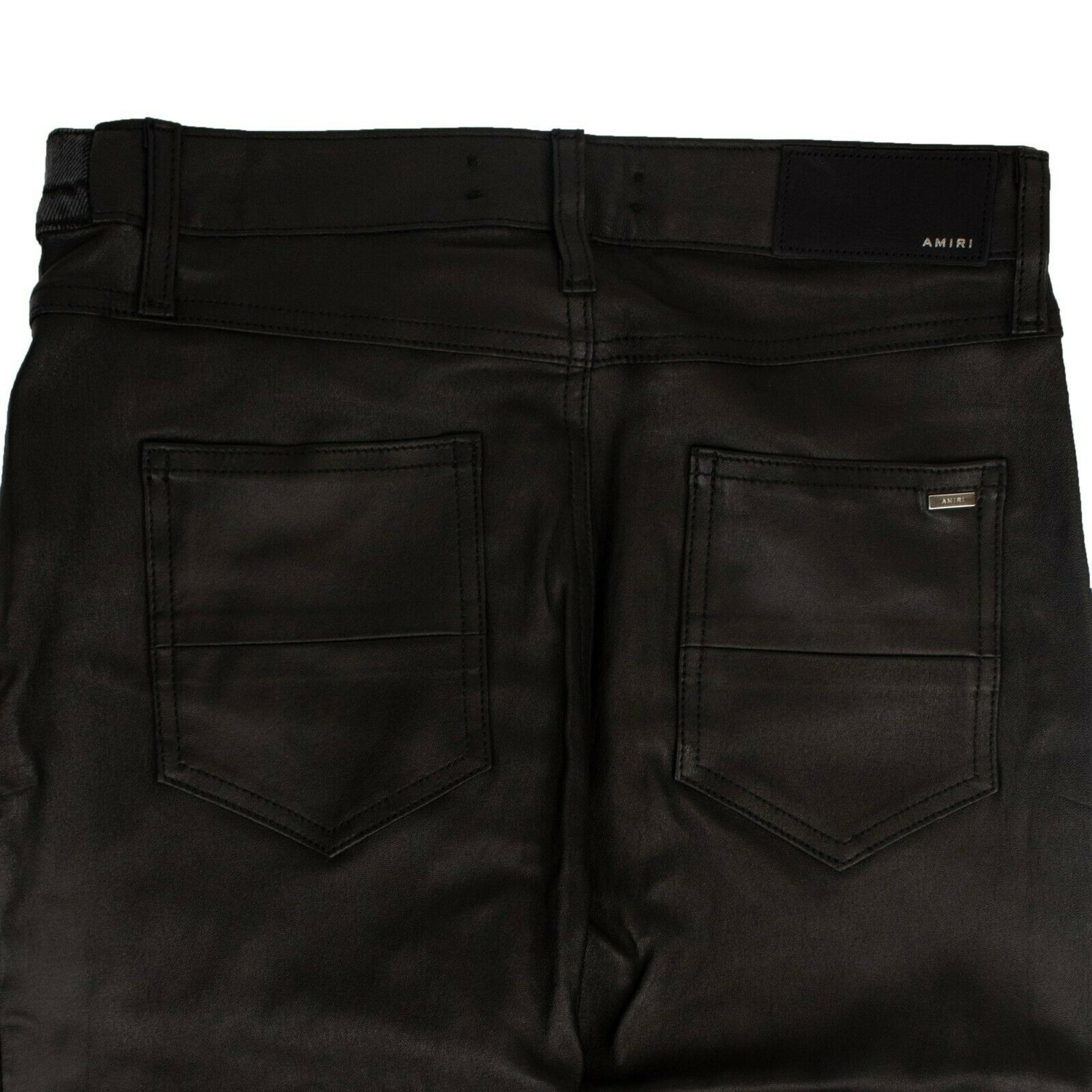 Alternate View 5 of Women's Black Leather Hybrid Cropped Jeans
