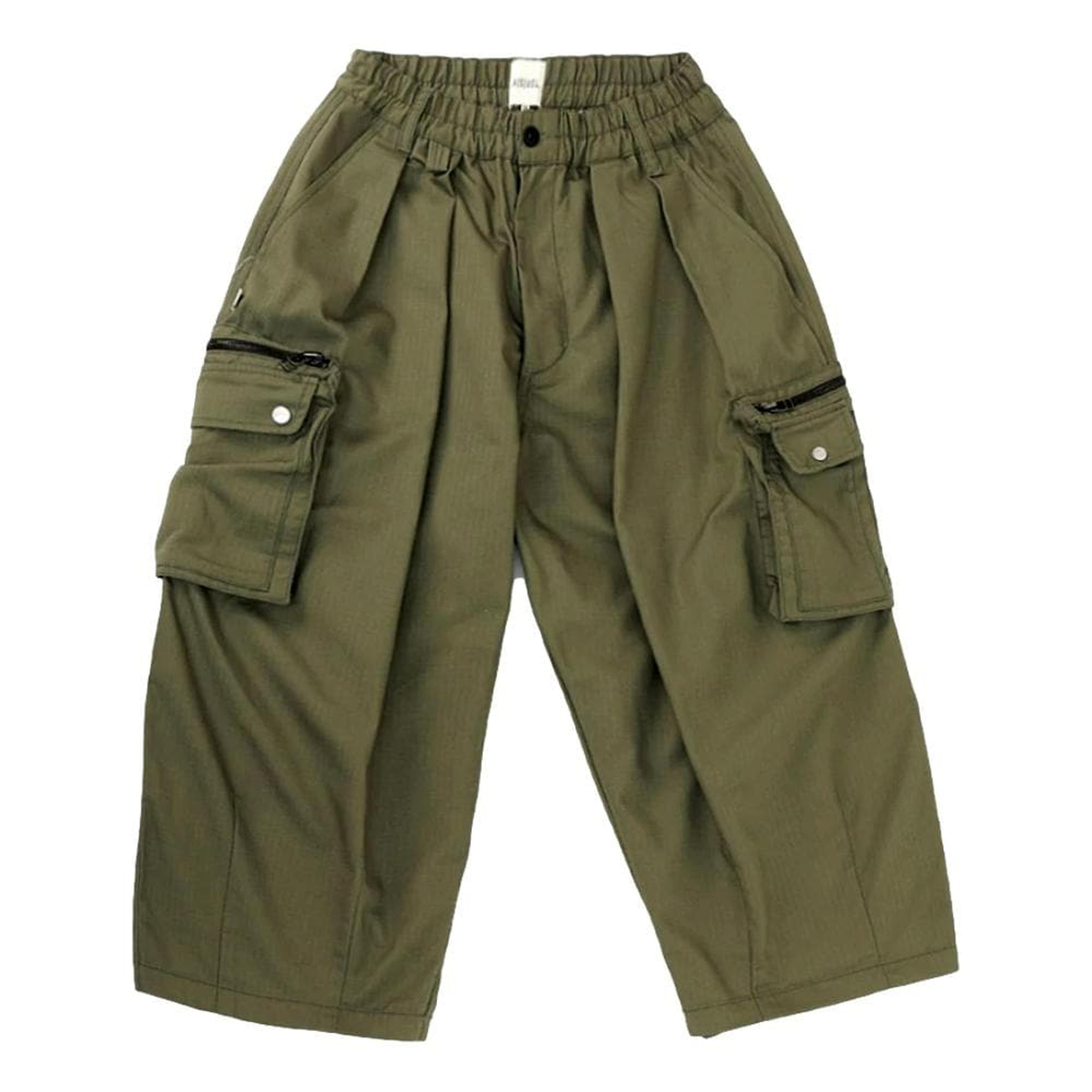 NTWRK - A[S]USL RIPSTOP MILITARY BALLOON PANTS-OLIVE