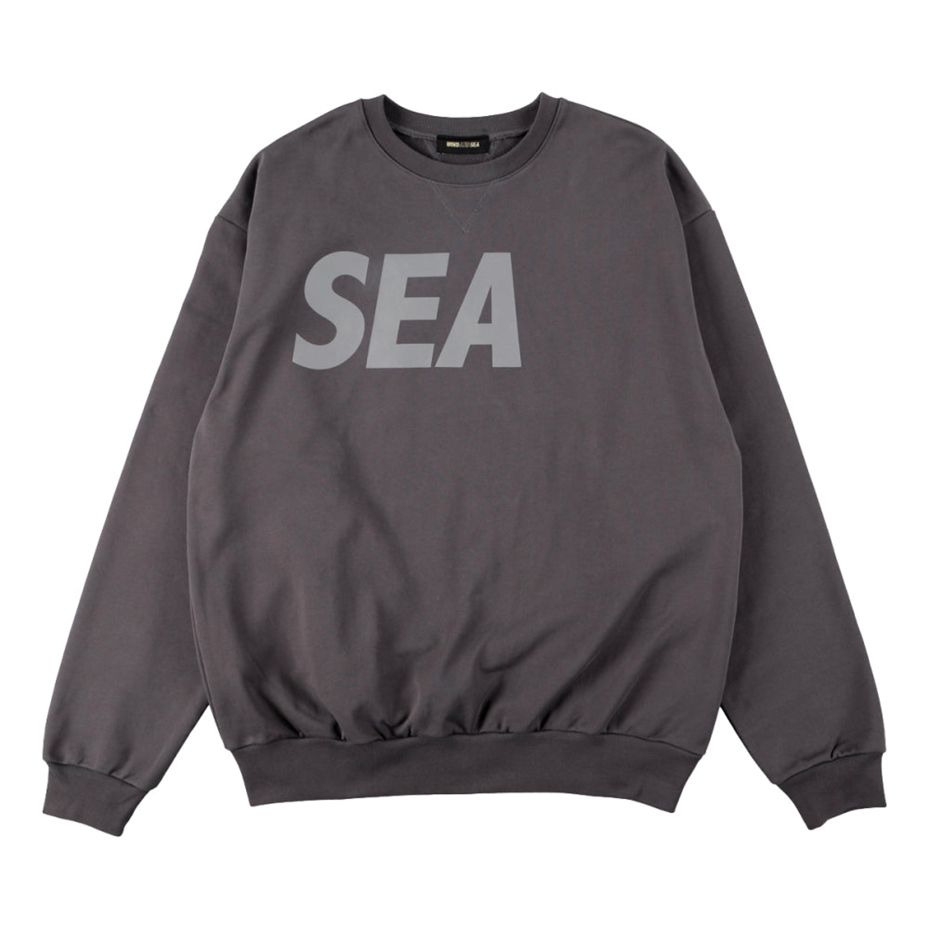 NTWRK - WIND AND SEA BIG SEA CREWNECK-CHARCOAL TAUPE