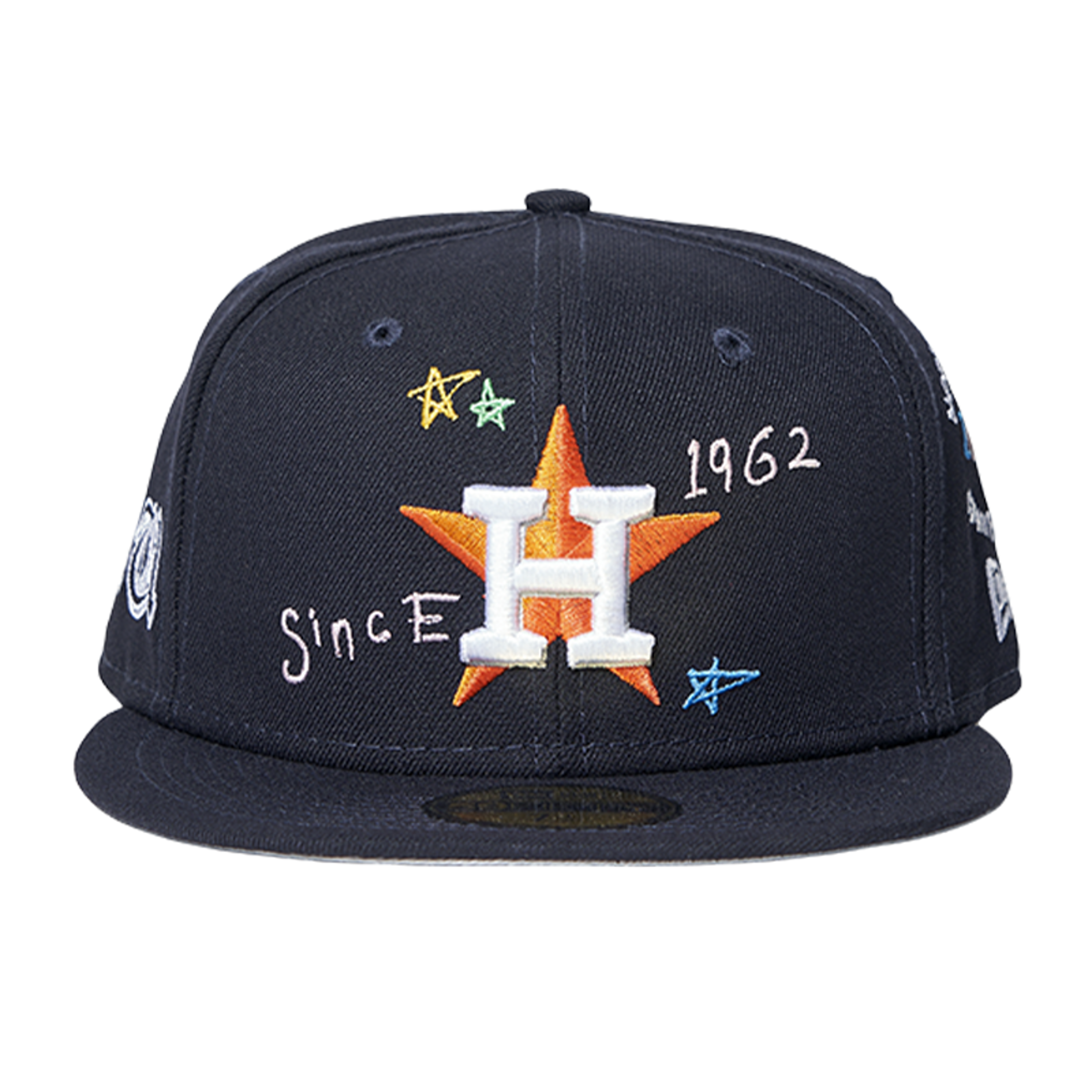 Houston Astros Baseball Cap New Era Hat 5950 Fitted MLB Black White 59Fifty