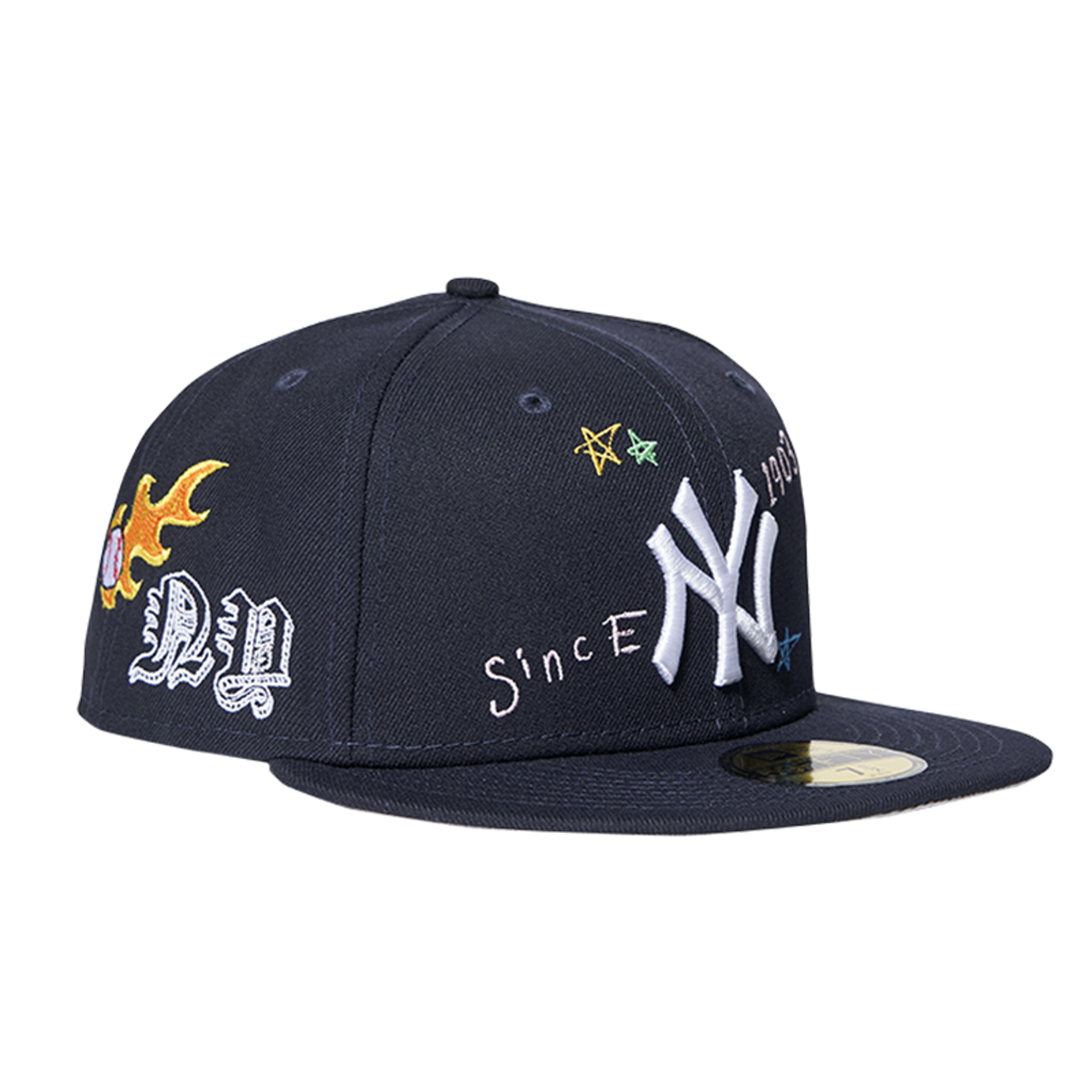 NY Yankee 7 1/2 all black fitted