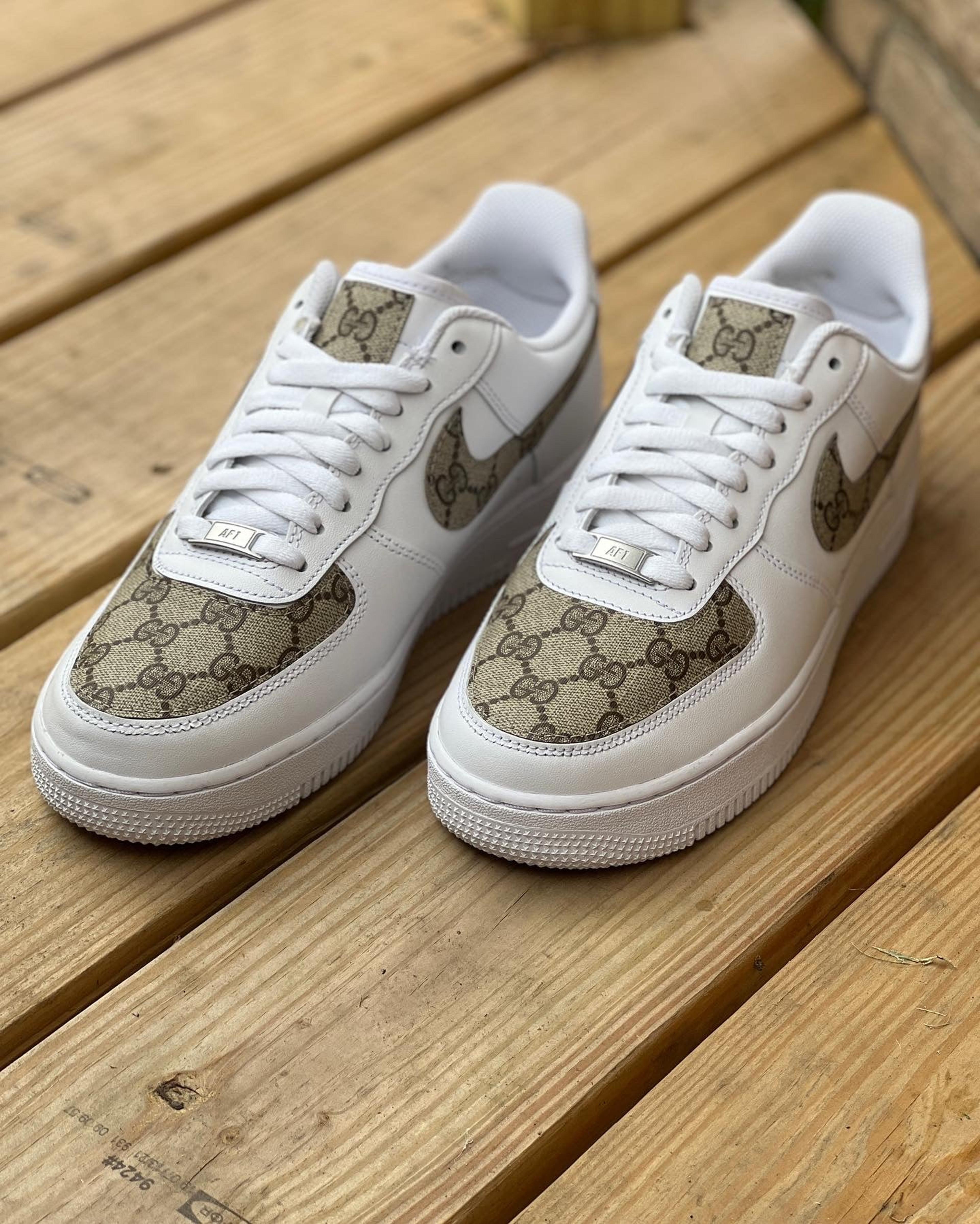 Custom Gucci x White Air Force 1 Lows - with Toe Box