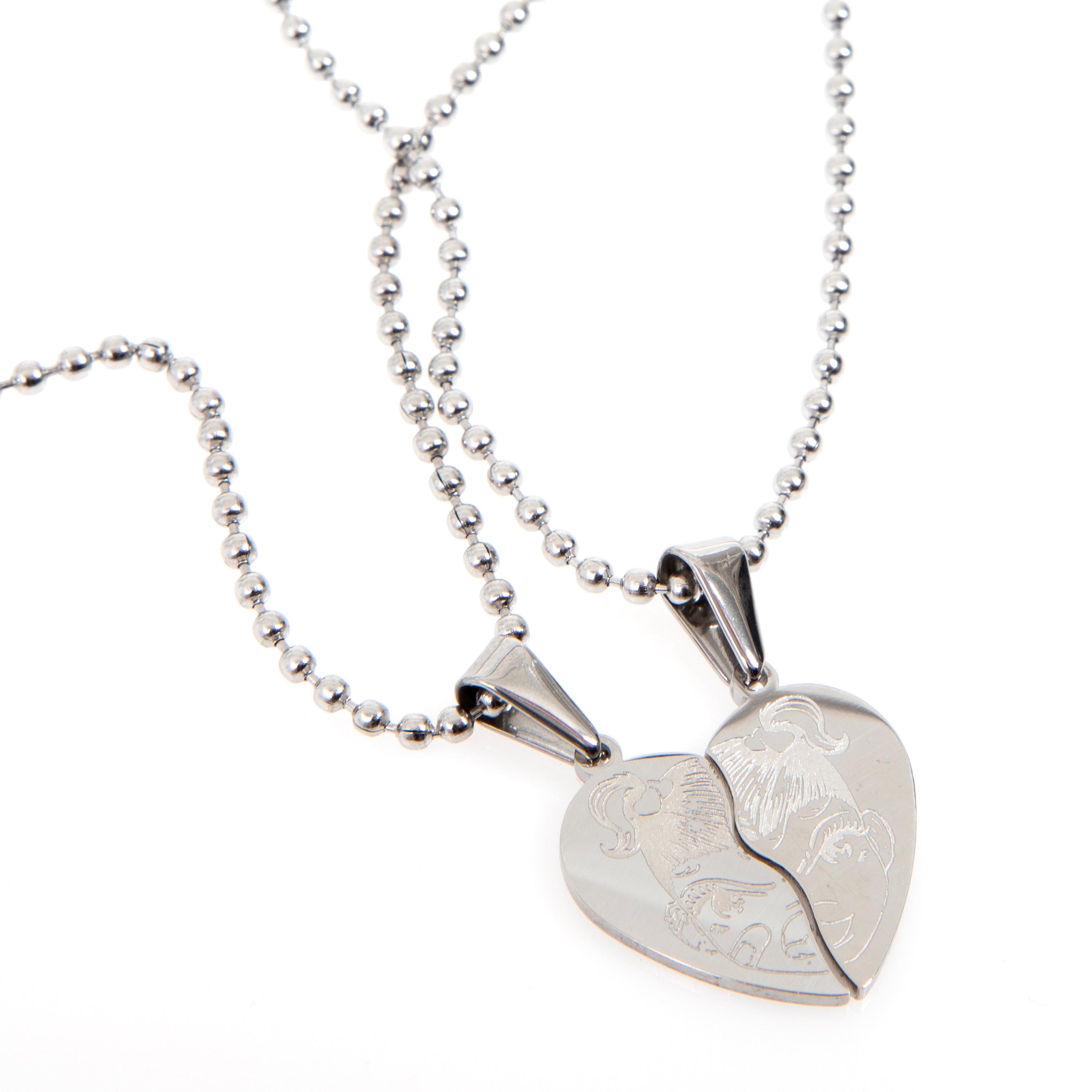 Alternate View 8 of BFF Heart Necklace Big Head - Silver