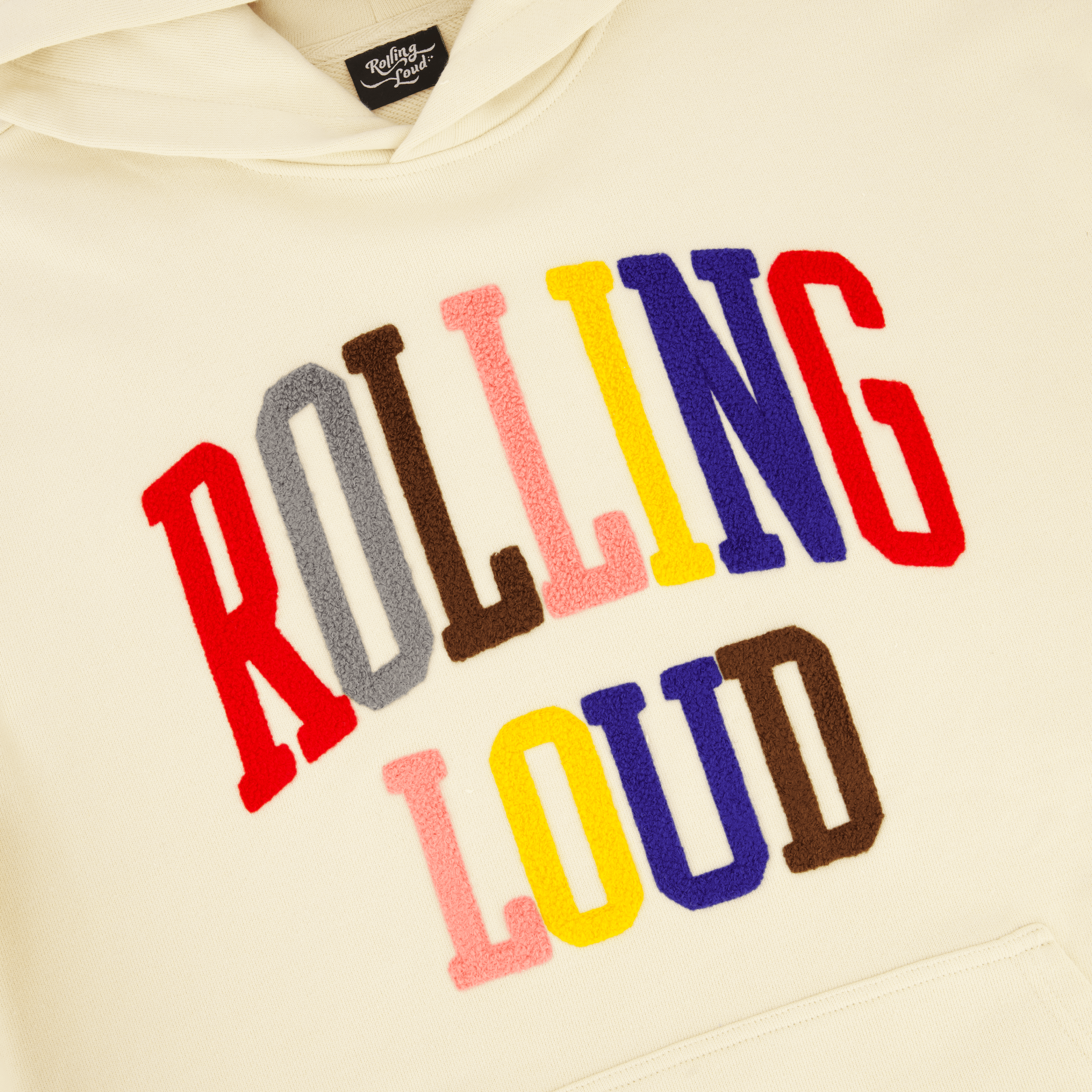 Alternate View 2 of Rolling Loud Multi Chenille Cream Hooded Sweatshirt