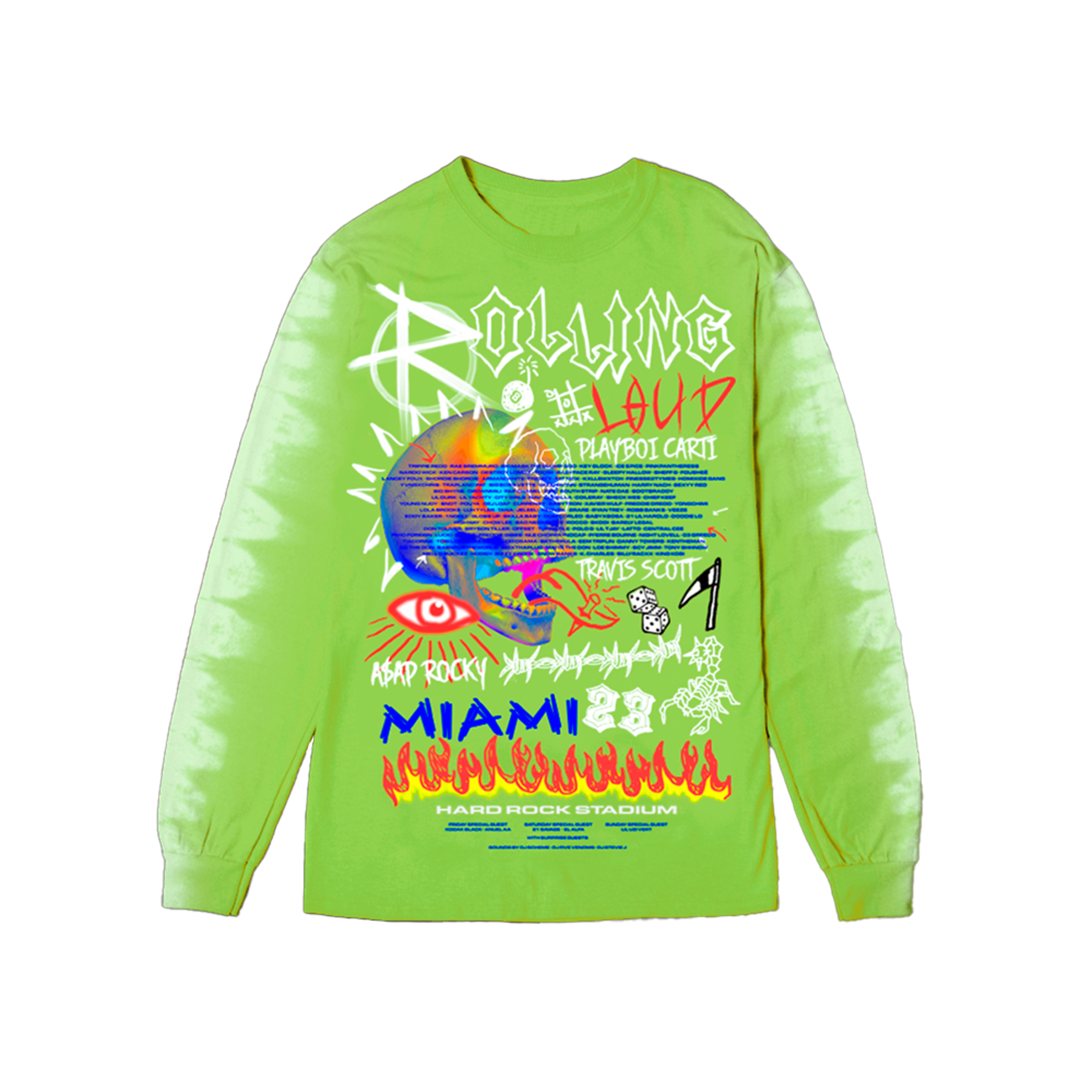 RL Miami 23 Punk Puke Neon Green Lineup LS