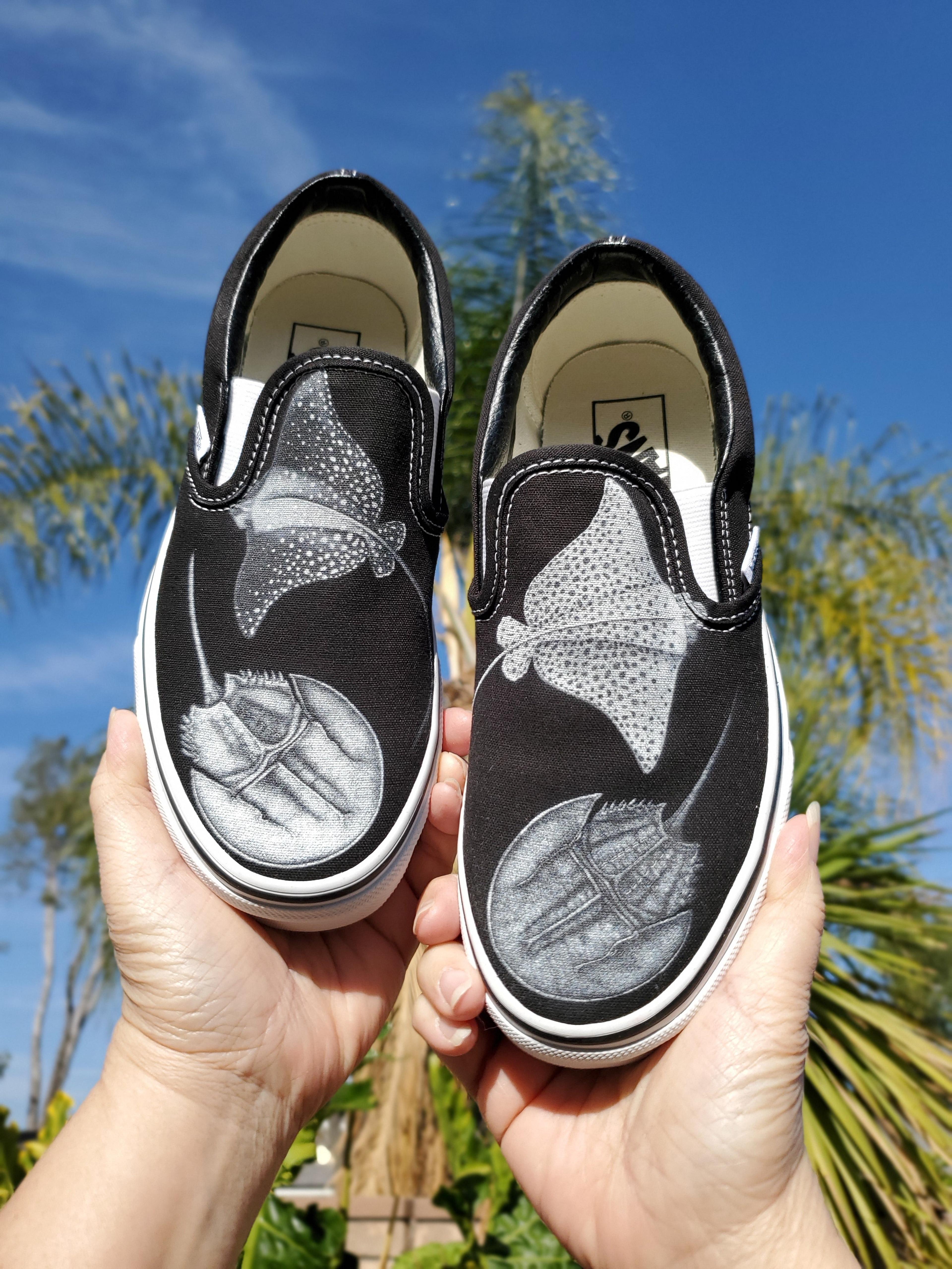NTWRK - Day and Night Slip Vans Available in Black and White Vans