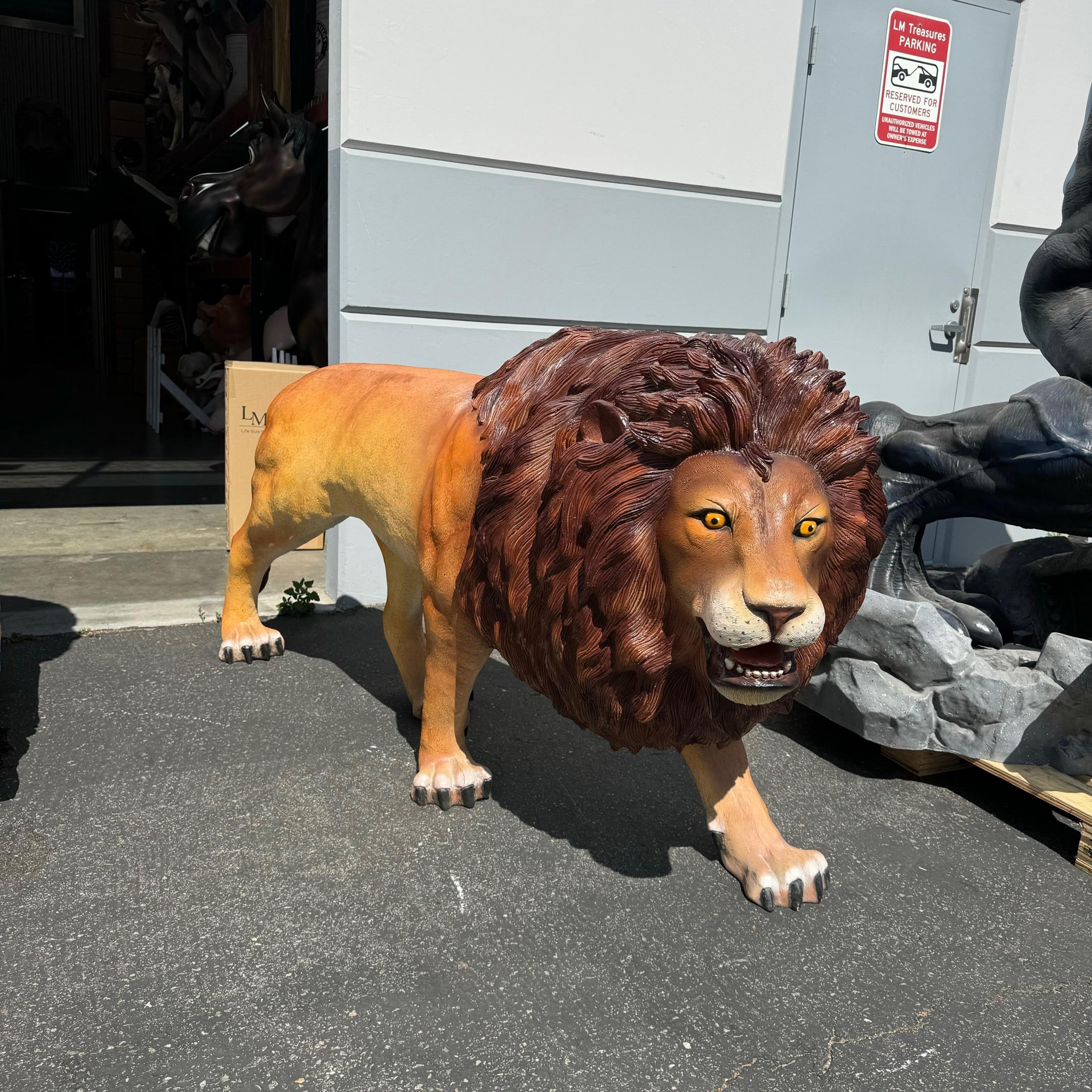 Alternate View 4 of Lion Walking Life Size Statue