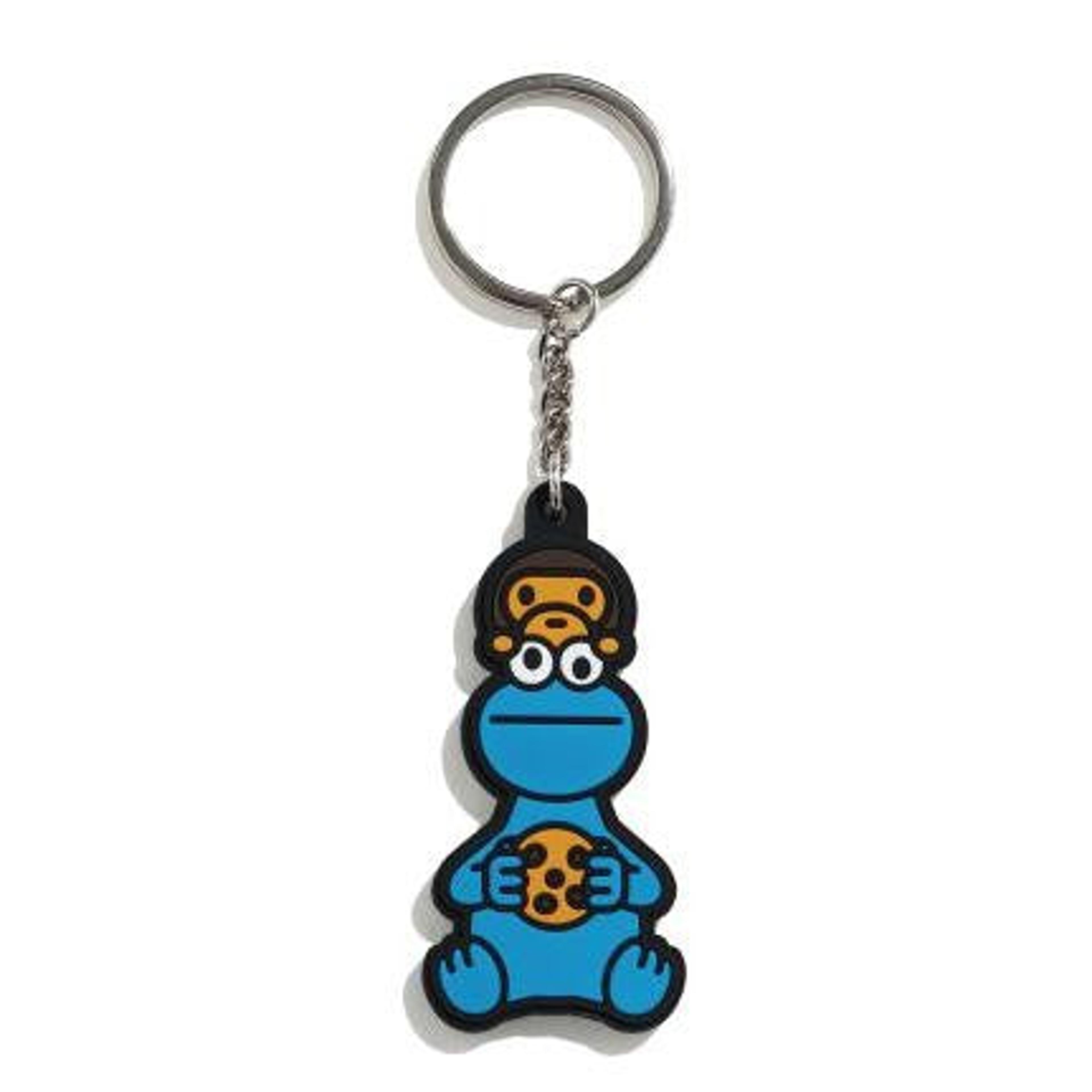 Bape X Sesame Street Silicon Keychain Cookie Monster Blue