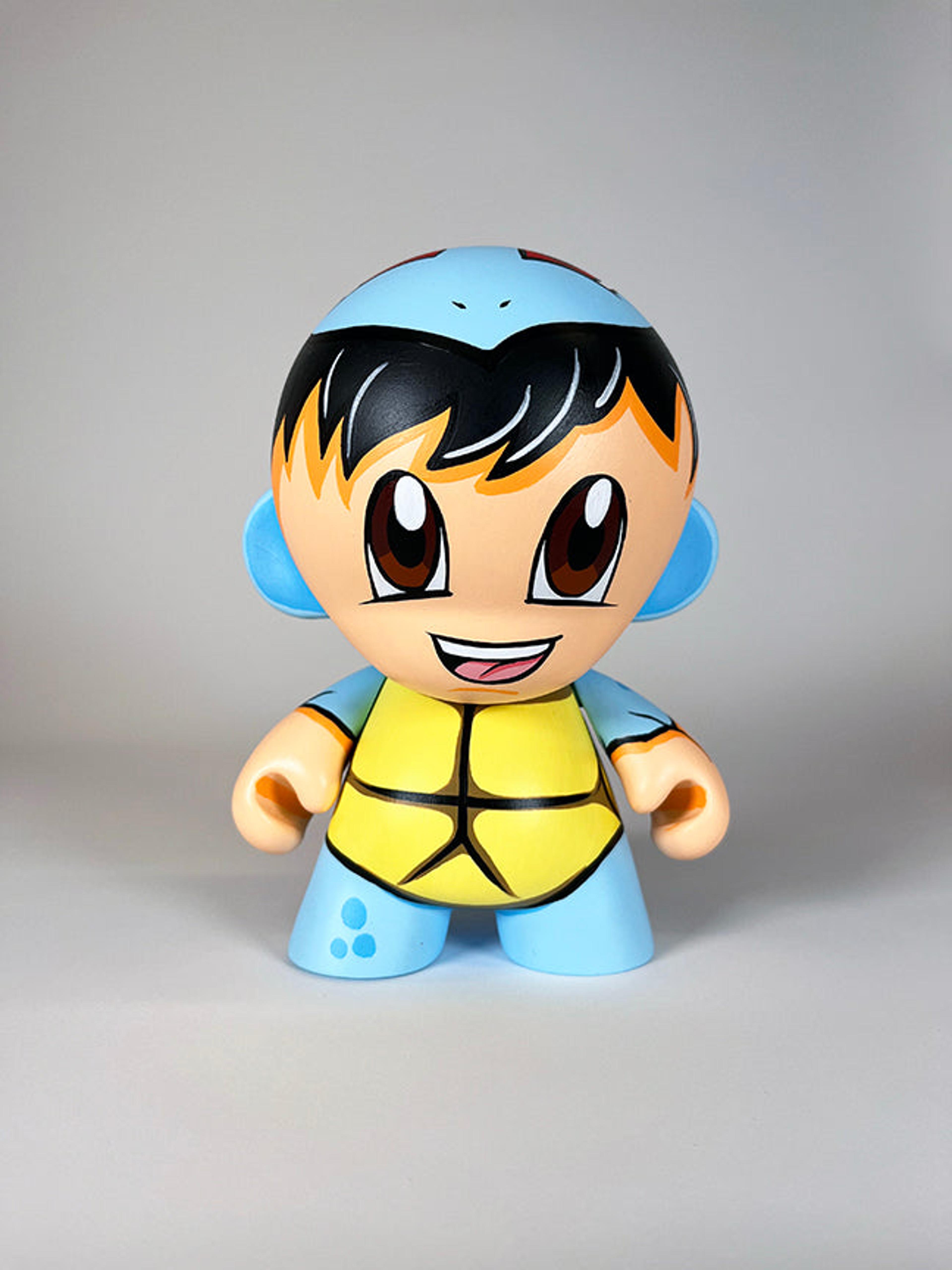 "Ash in a Squirtle Suit" - Hand Painted Munny - From Kid Robot