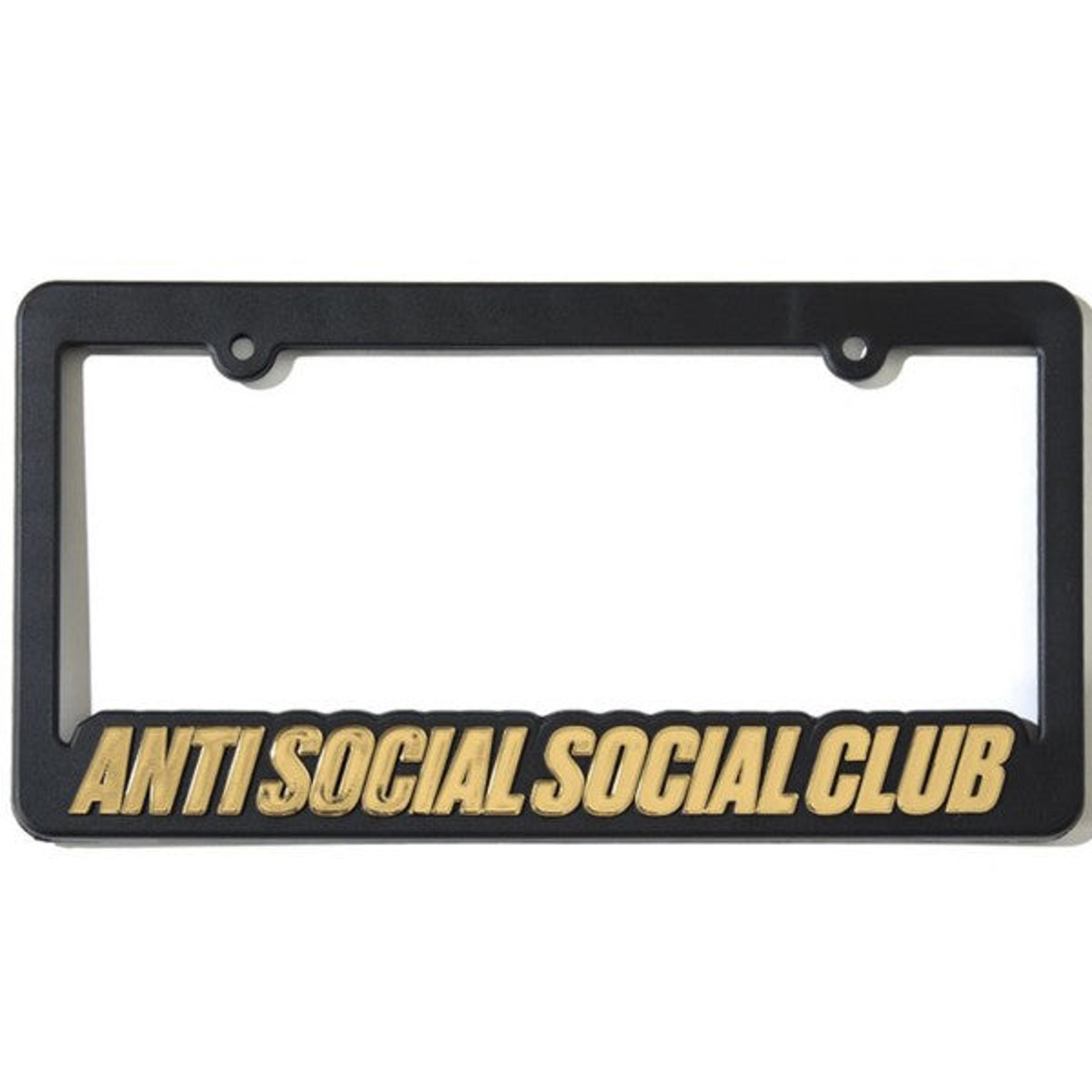 Anti Social Social Club License Plate Frame Gold black