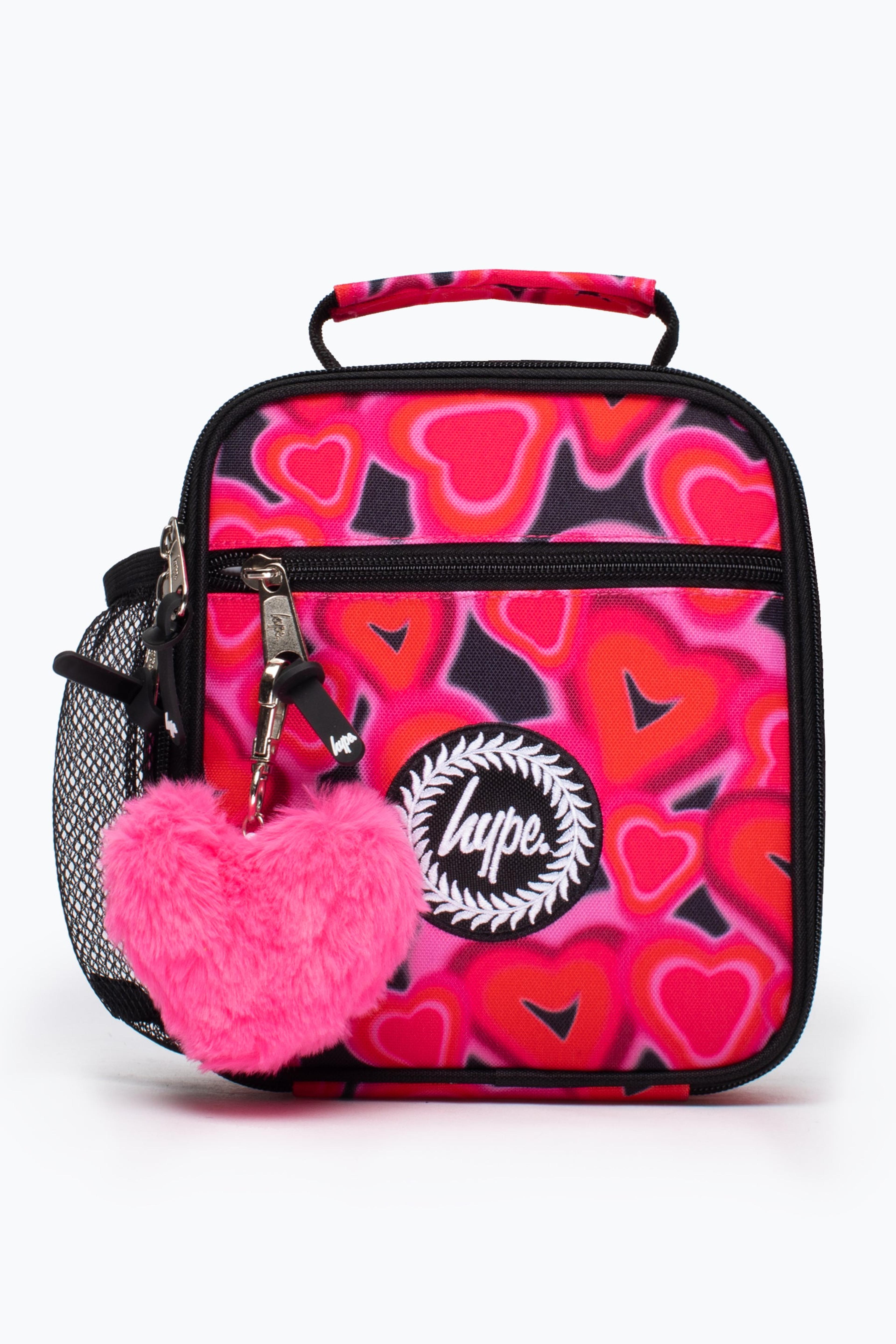 HYPE KIDS UNISEX PINK SPRAY HEARTS LUNCH BOX
