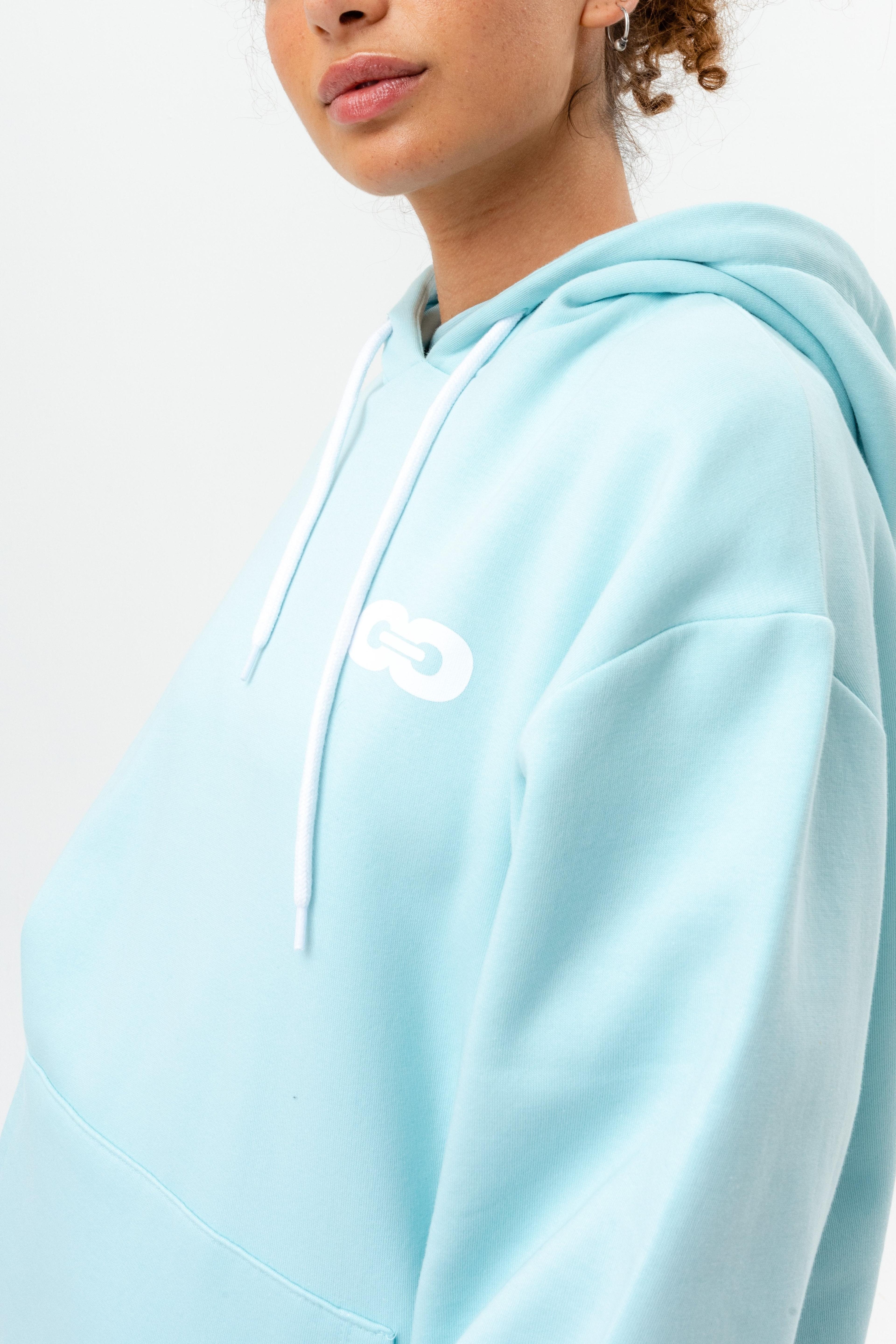 Alternate View 5 of CONTINU8 PALE BLUE OVERSIZED HOODIE