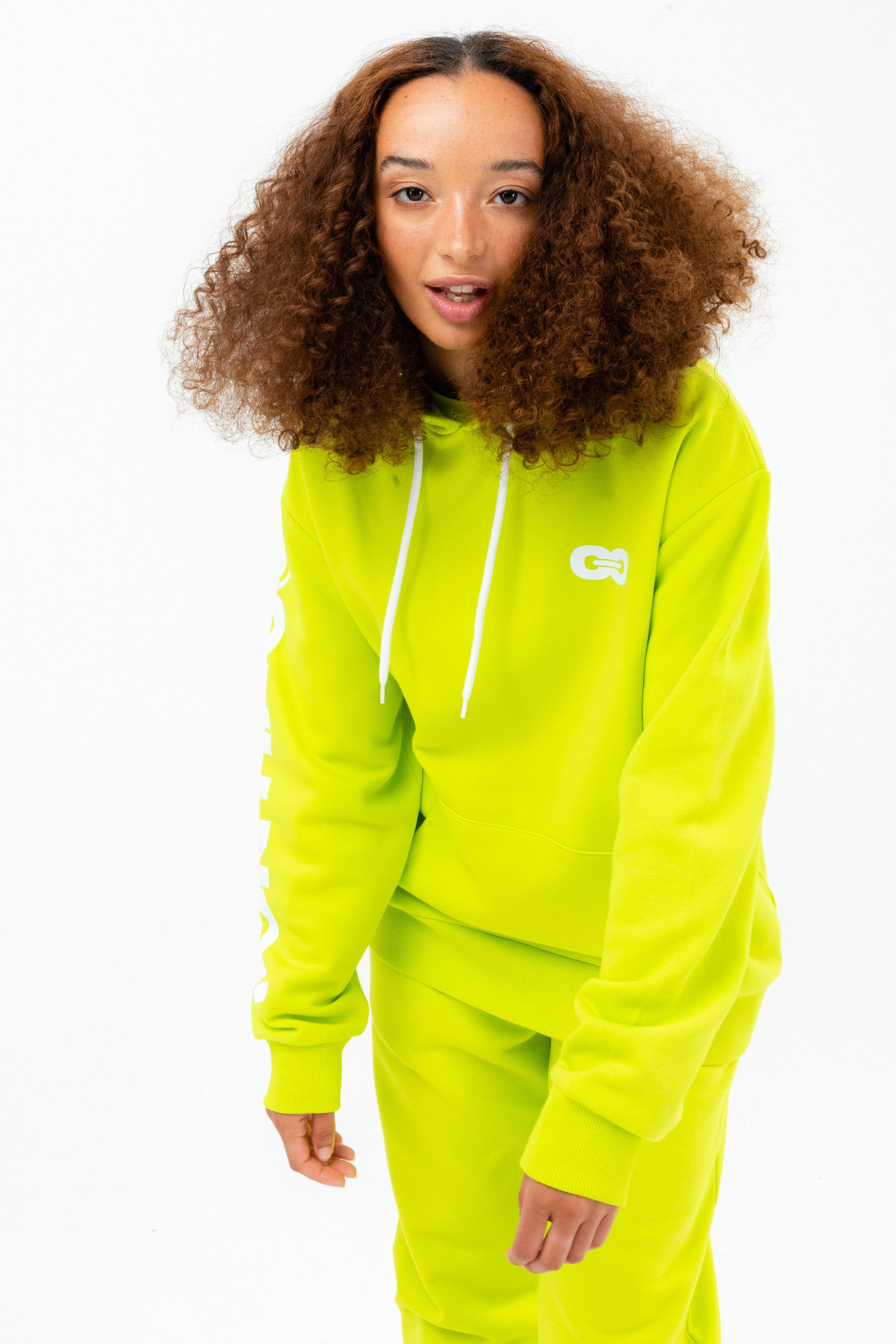 Alternate View 1 of CONTINU8 NEON GREEN OVERSIZED HOODIE