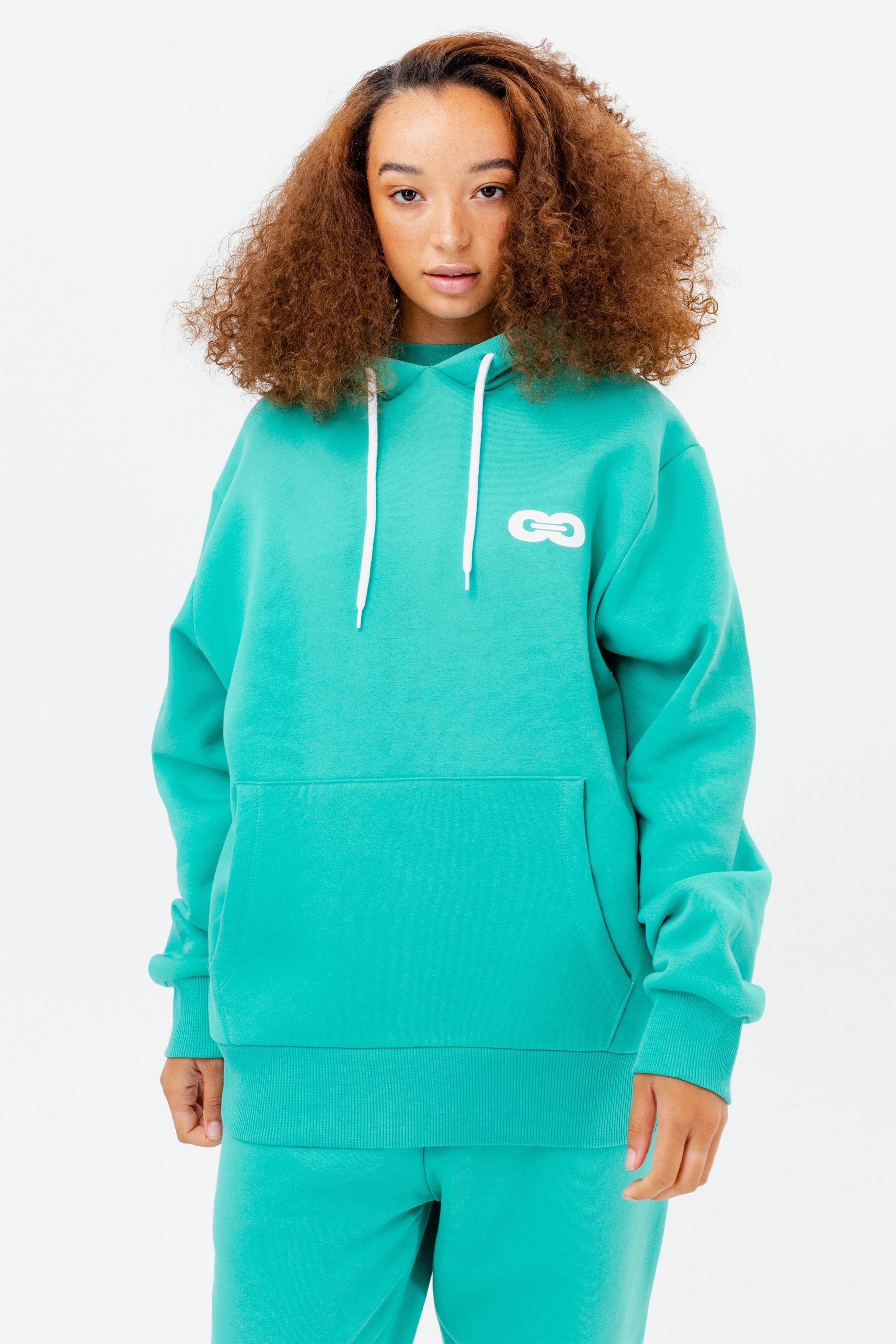Alternate View 2 of CONTINU8 TURQUOISE OVERSIZED HOODIE