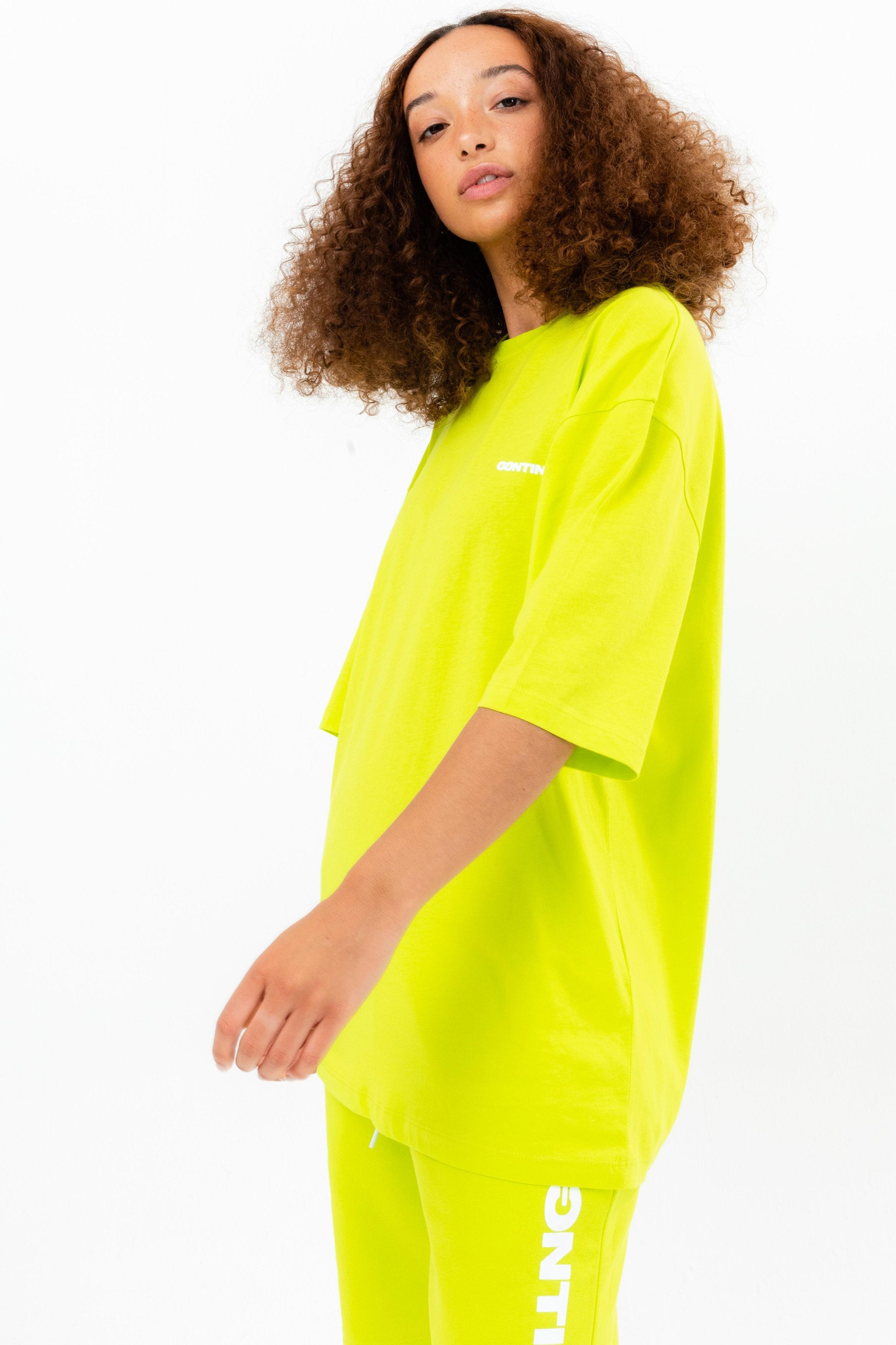 Alternate View 3 of CONTINU8 NEON GREEN OVERSIZED T-SHIRT