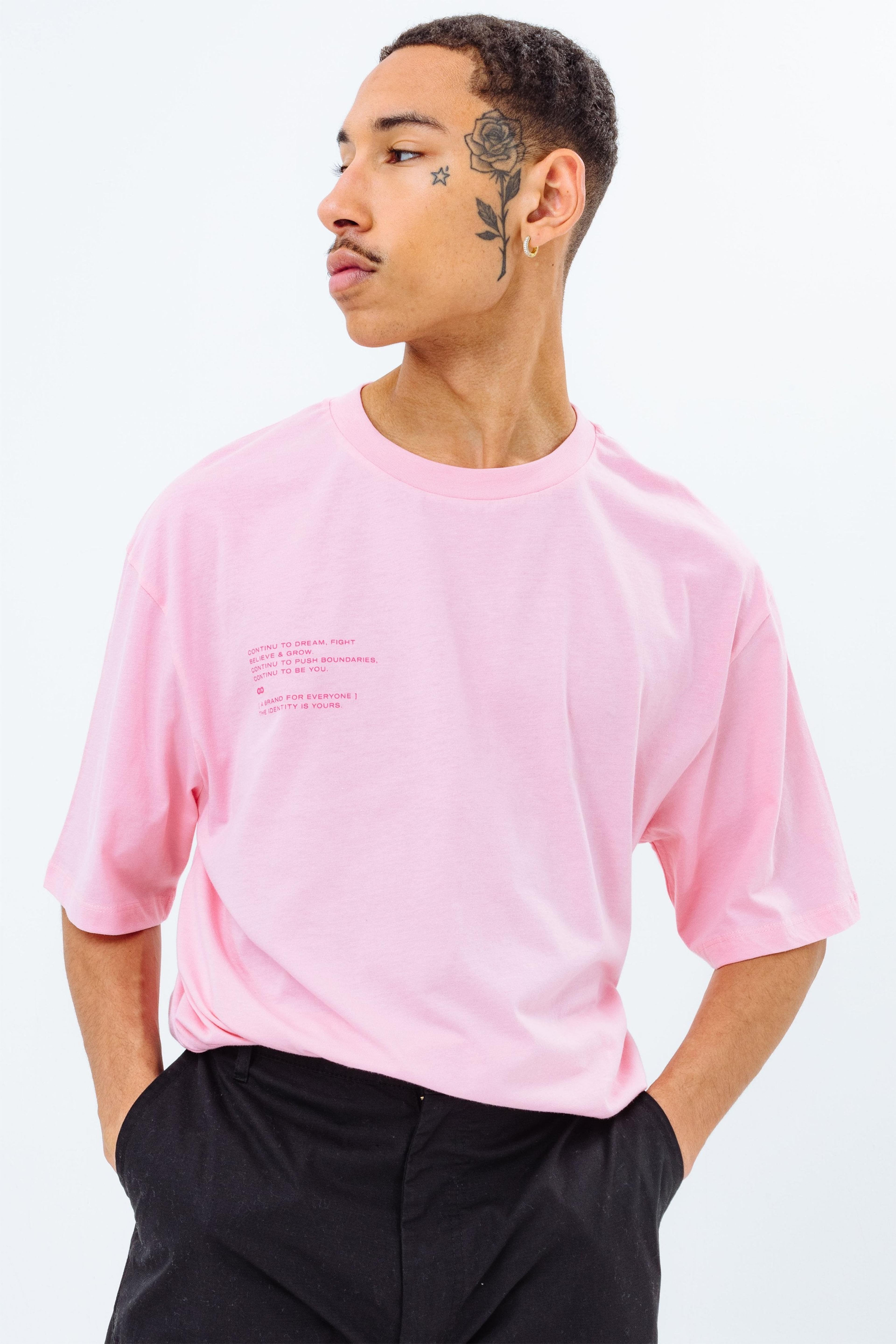 Alternate View 1 of CONTINU8 PINK OVERSIZED PRINT T-SHIRT