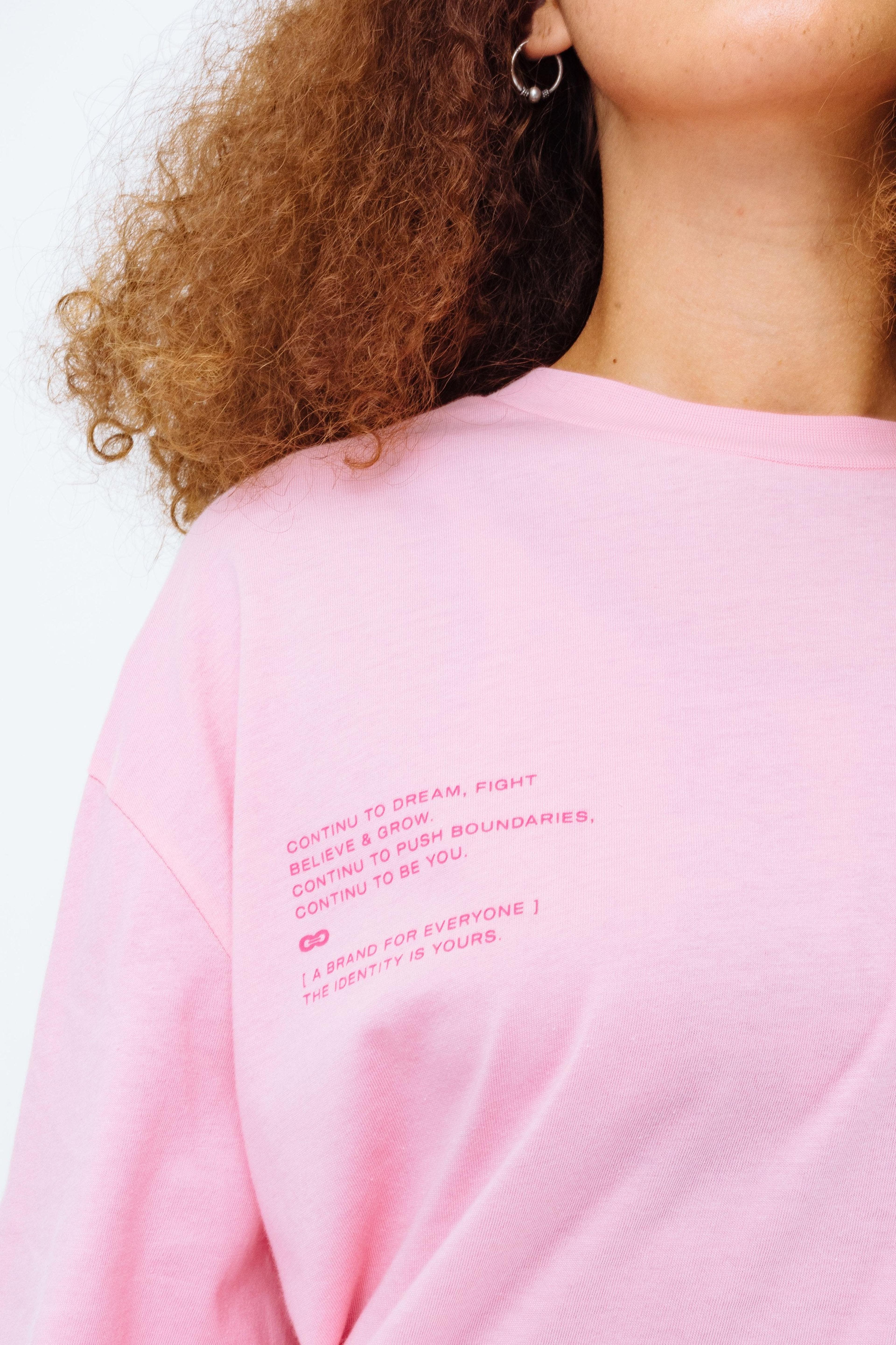 Alternate View 4 of CONTINU8 PINK OVERSIZED PRINT T-SHIRT